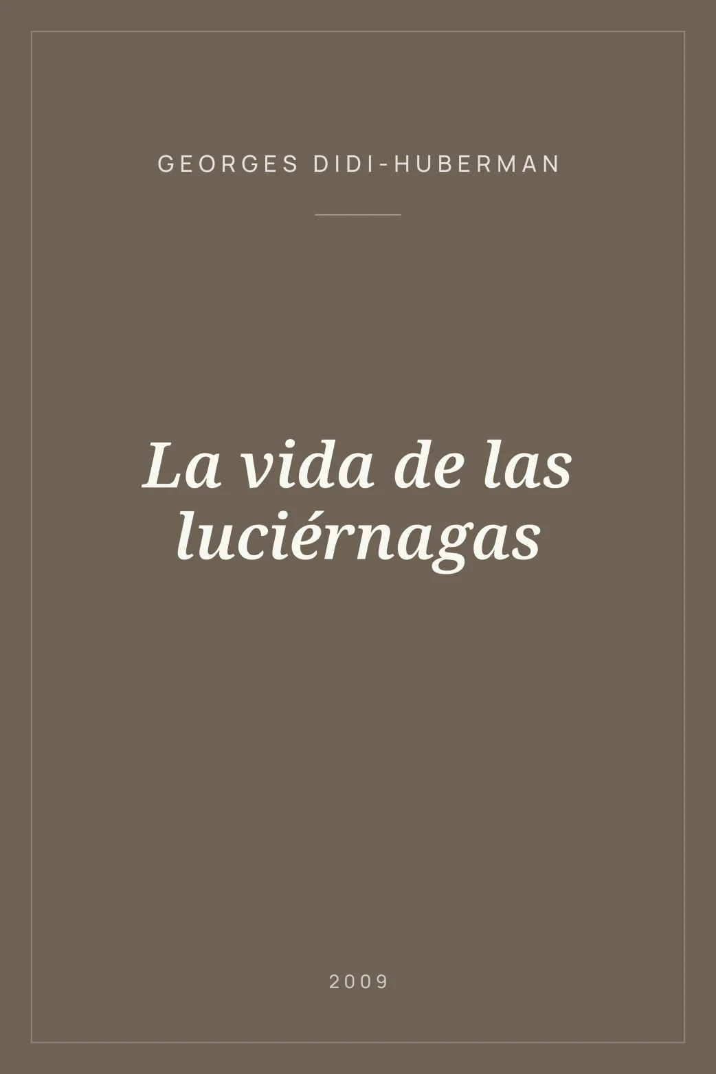 Portada de La vida de las luciérnagas