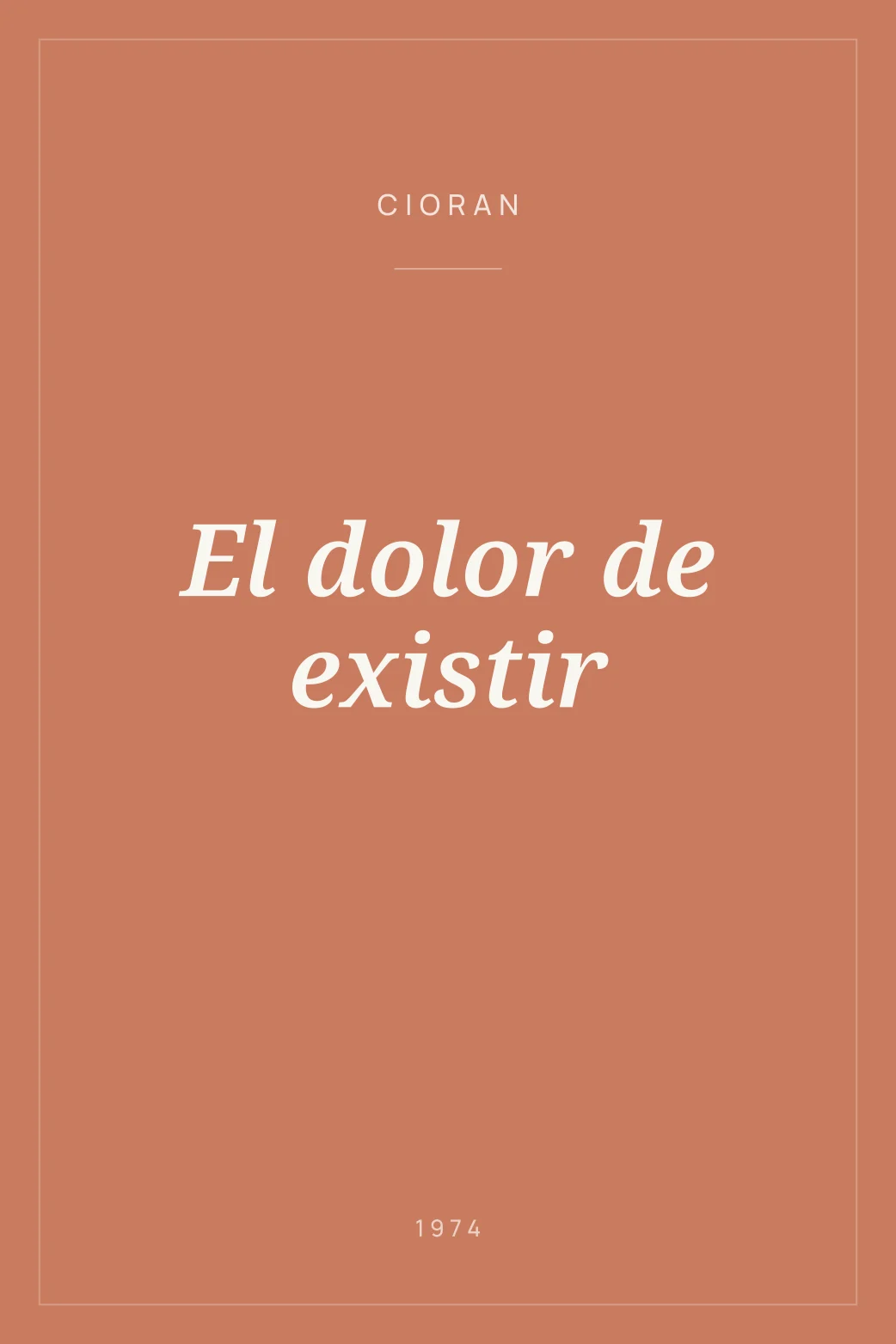 Portada de El dolor de existir