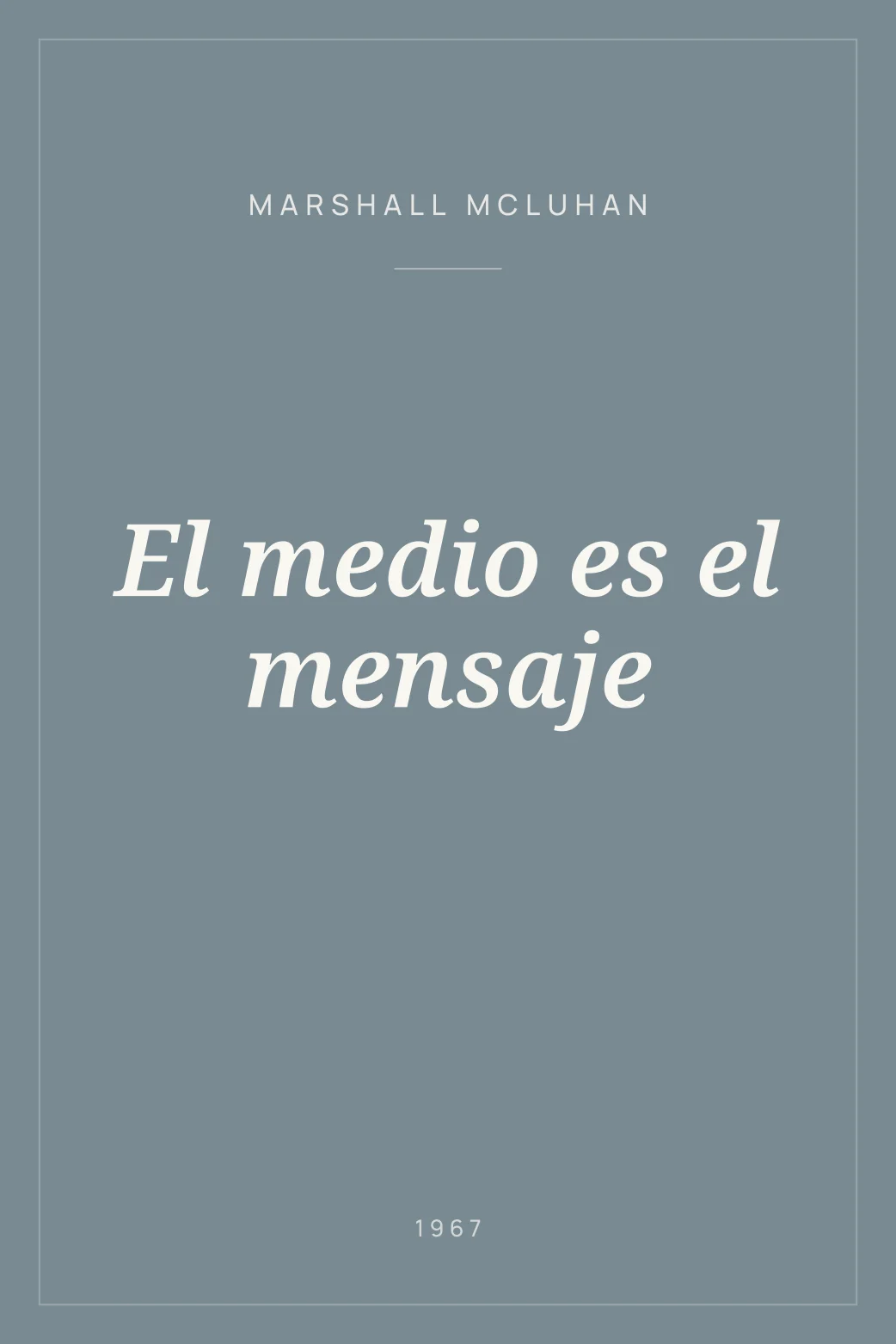 Portada de El medio es el mensaje