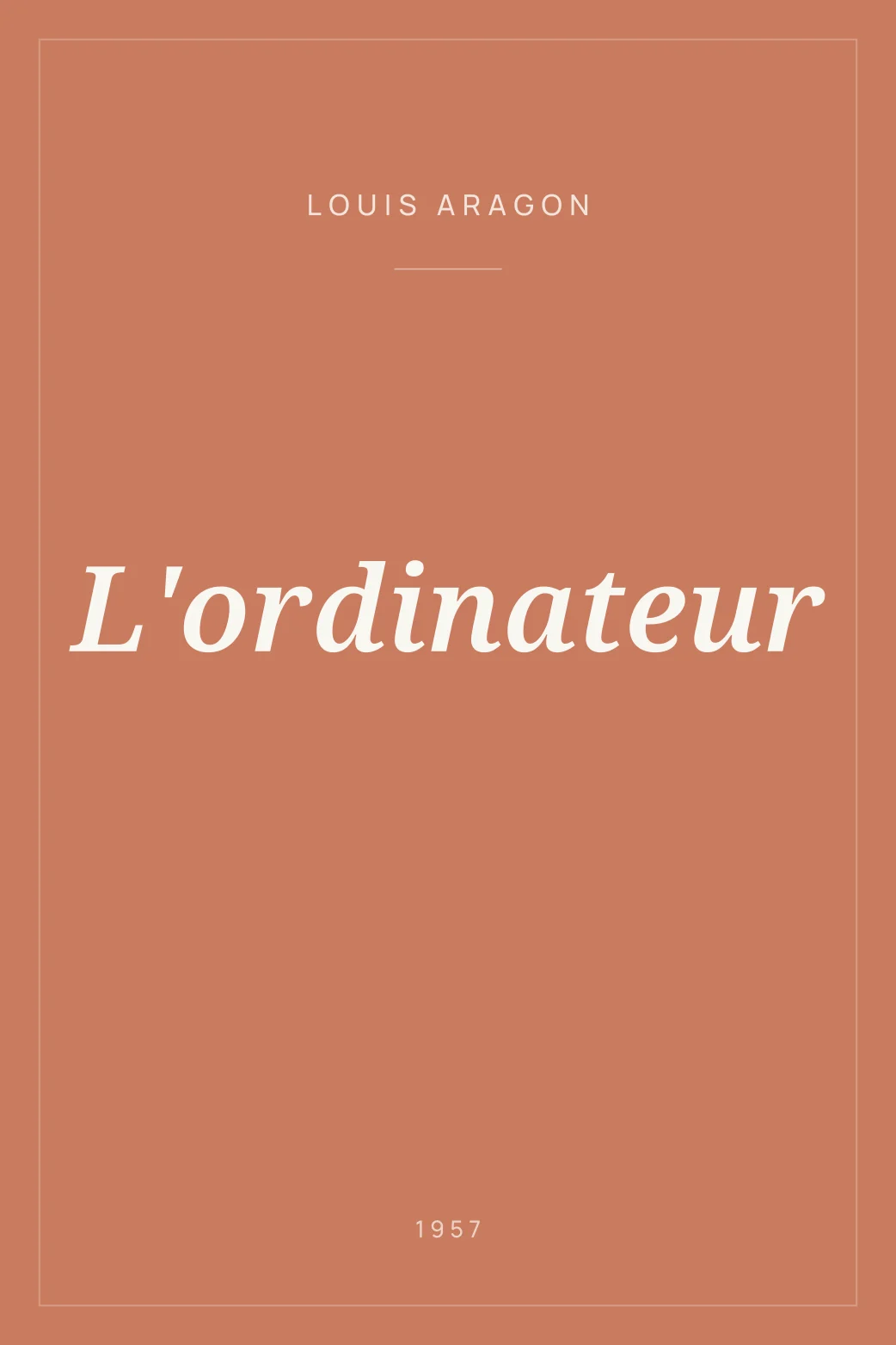 Portada de L'ordinateur