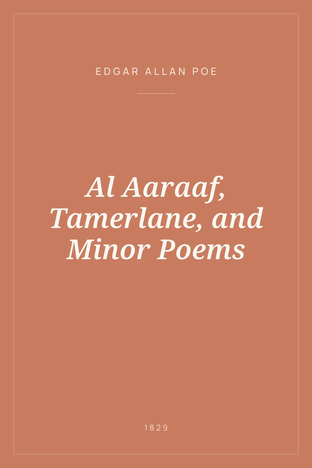 Portada de Al Aaraaf, Tamerlane, and Minor Poems