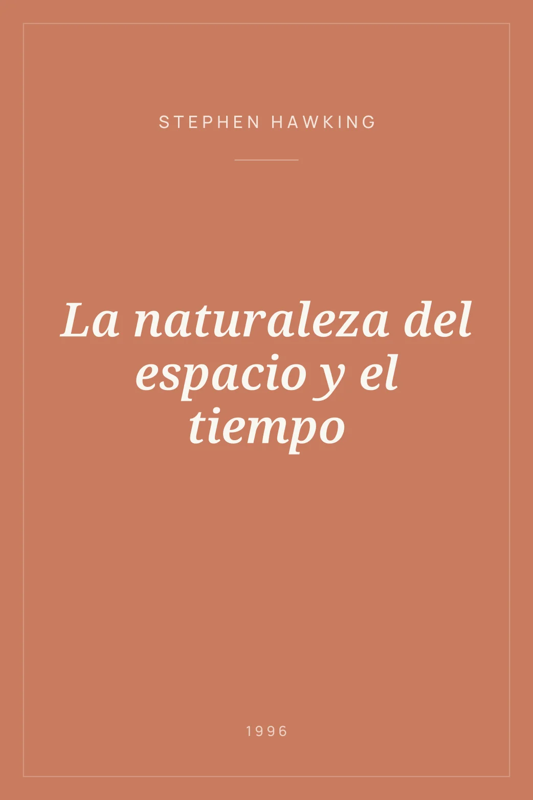 Portada de La naturaleza del espacio y el tiempo