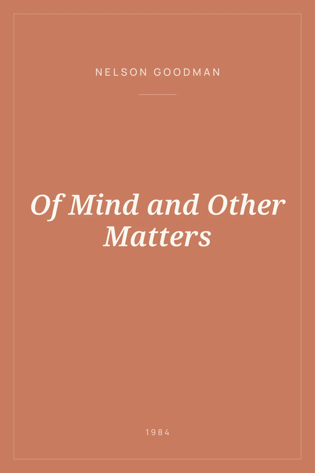 Portada de Of Mind and Other Matters