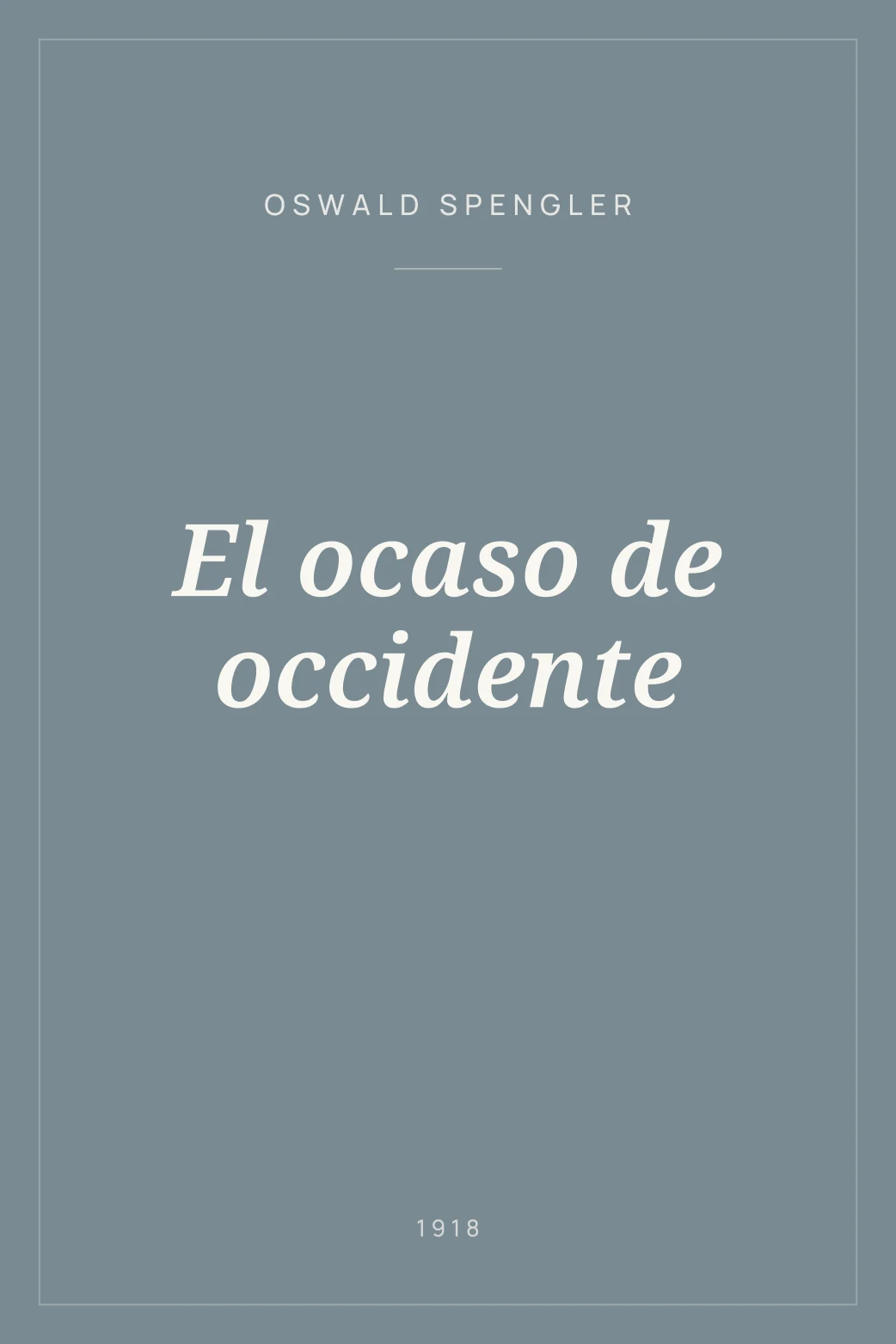 Portada de El ocaso de occidente