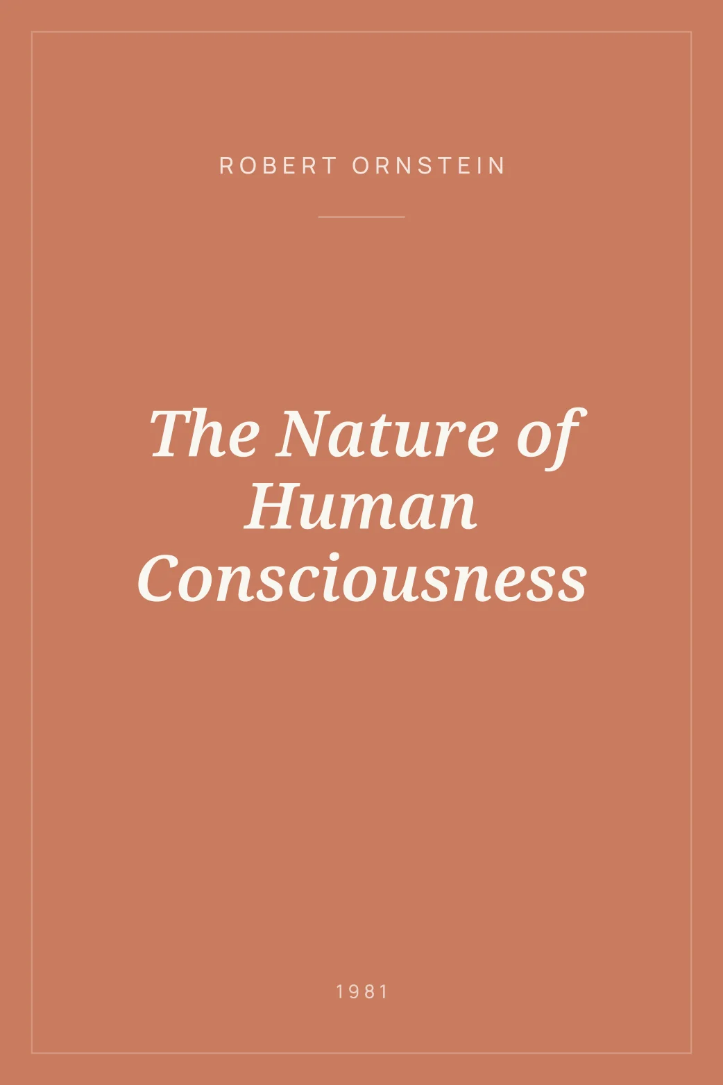 Portada de The Nature of Human Consciousness