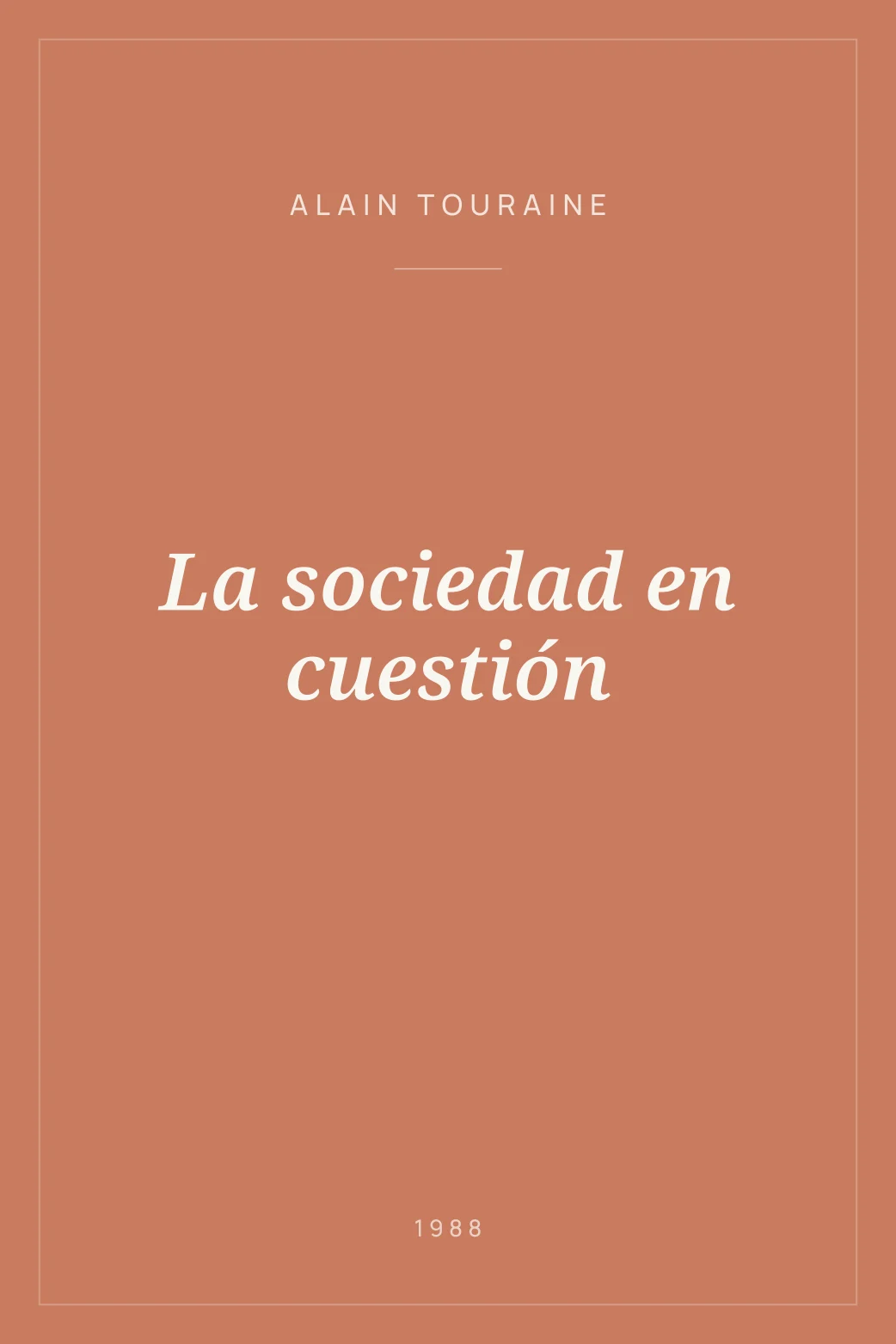Portada de La sociedad en cuestión