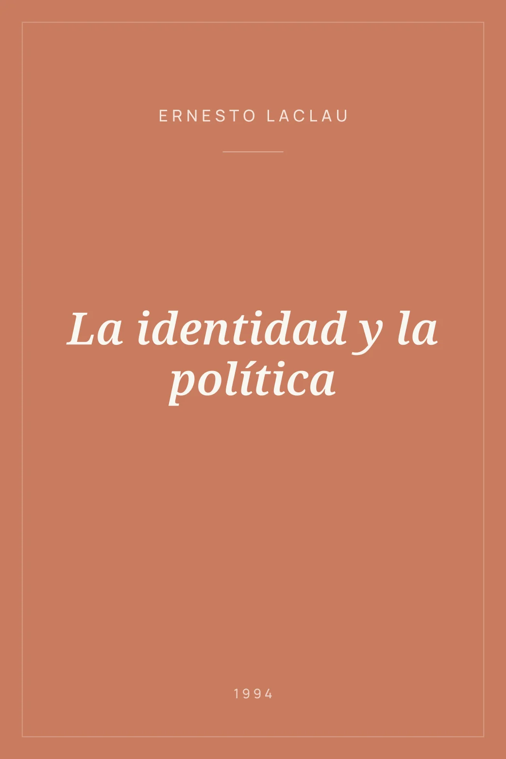 Portada de La identidad y la política