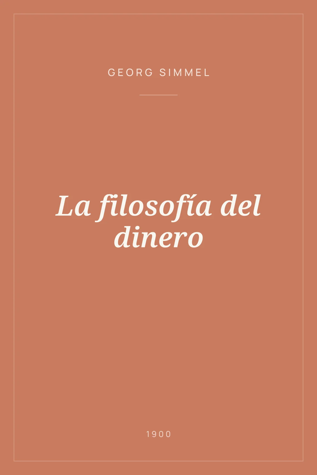 Portada de La filosofía del dinero