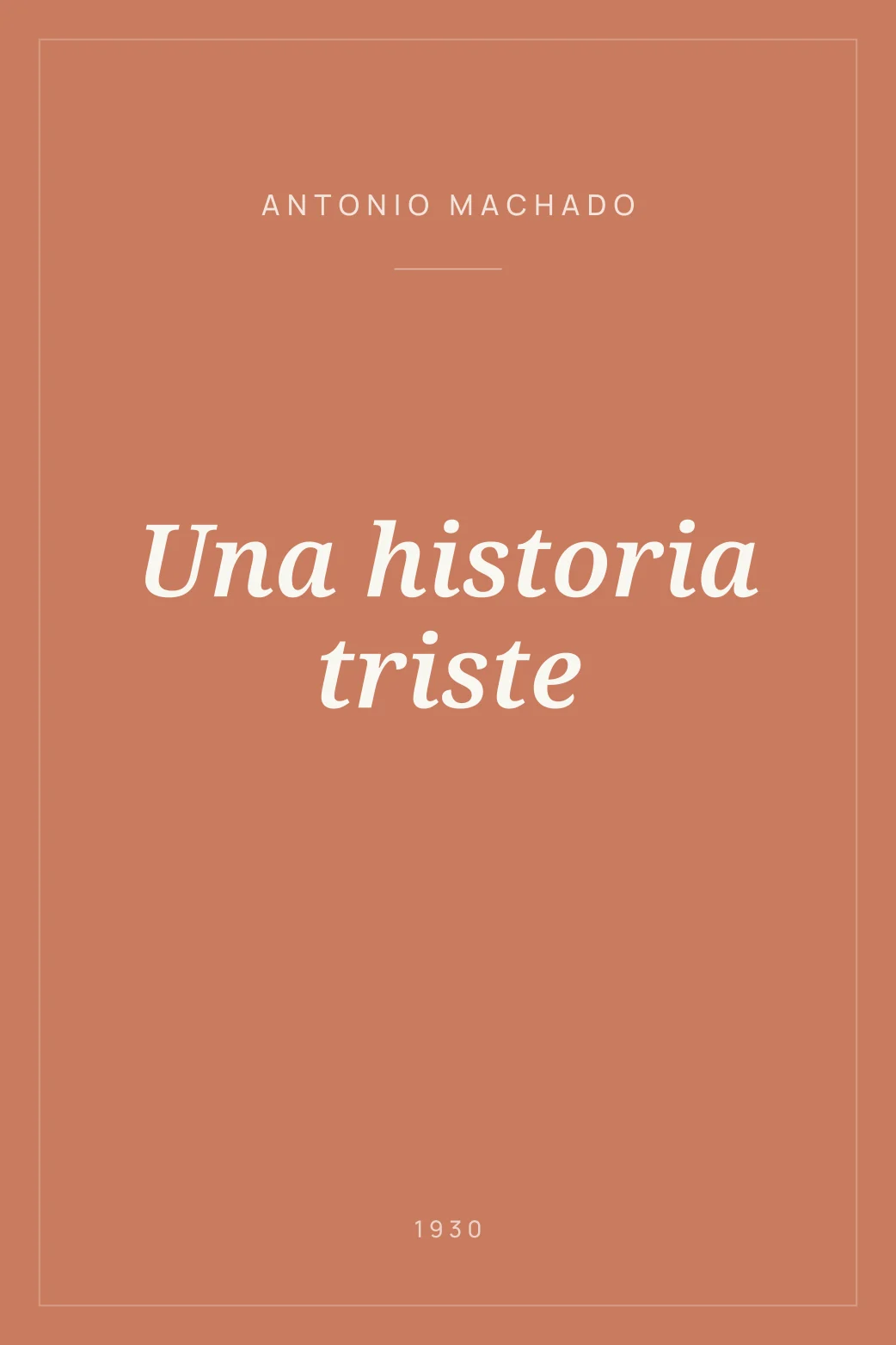 Portada de Una historia triste