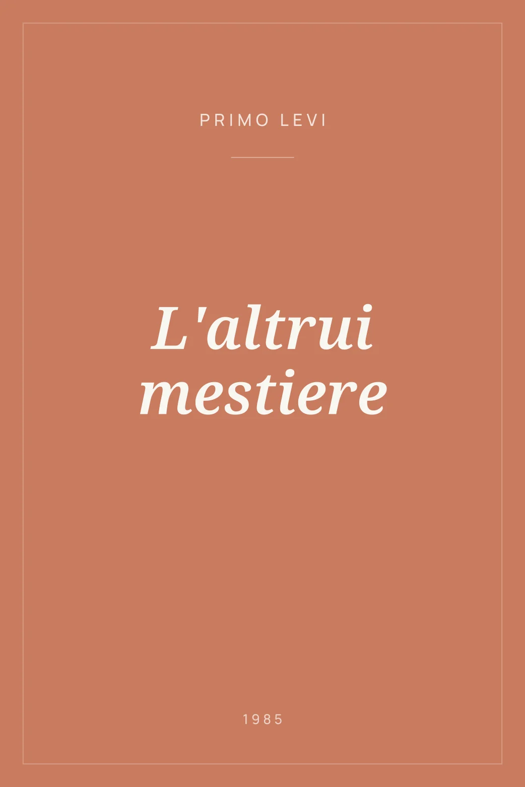 Portada de L'altrui mestiere