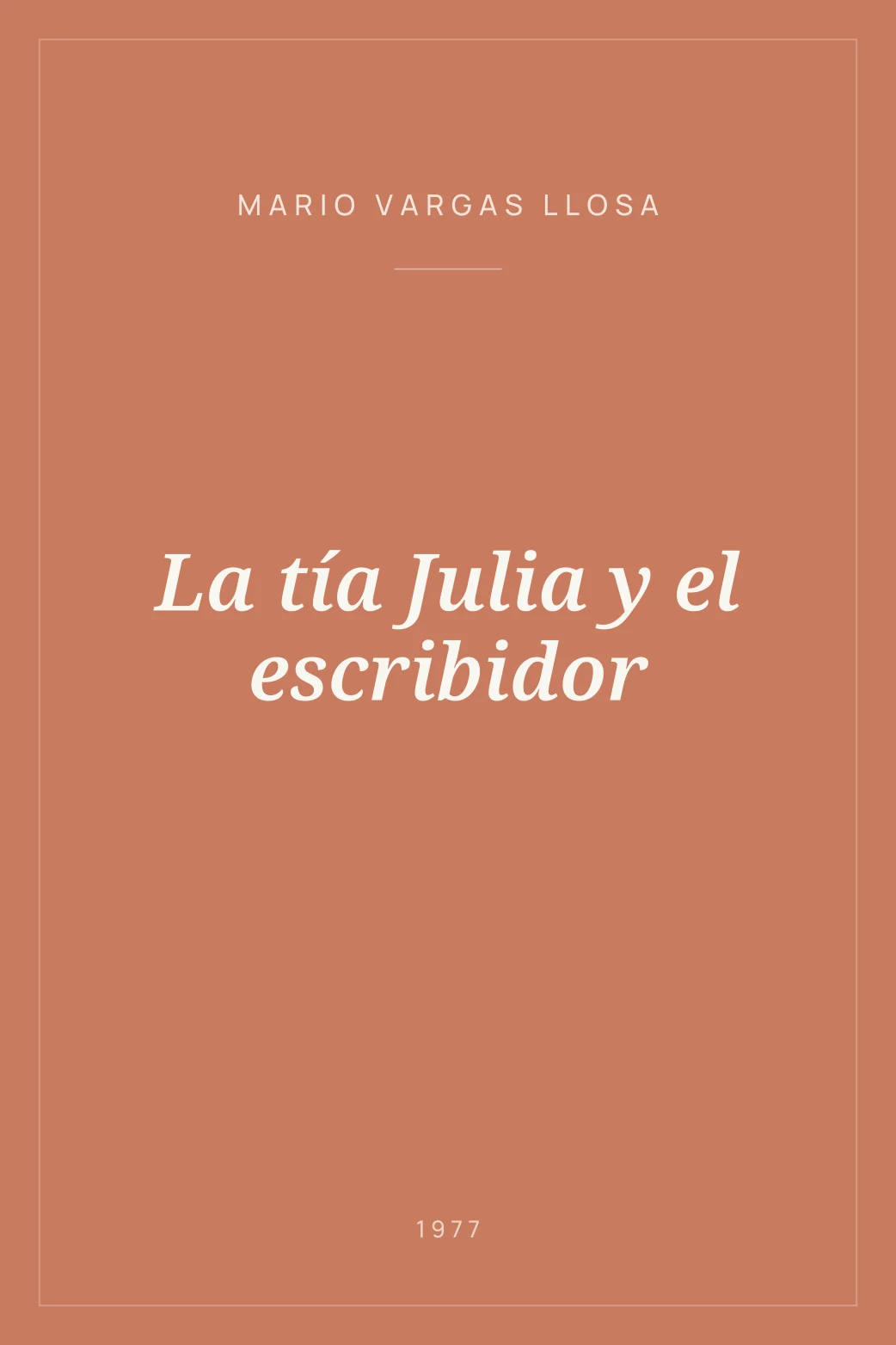 Portada de La tía Julia y el escribidor