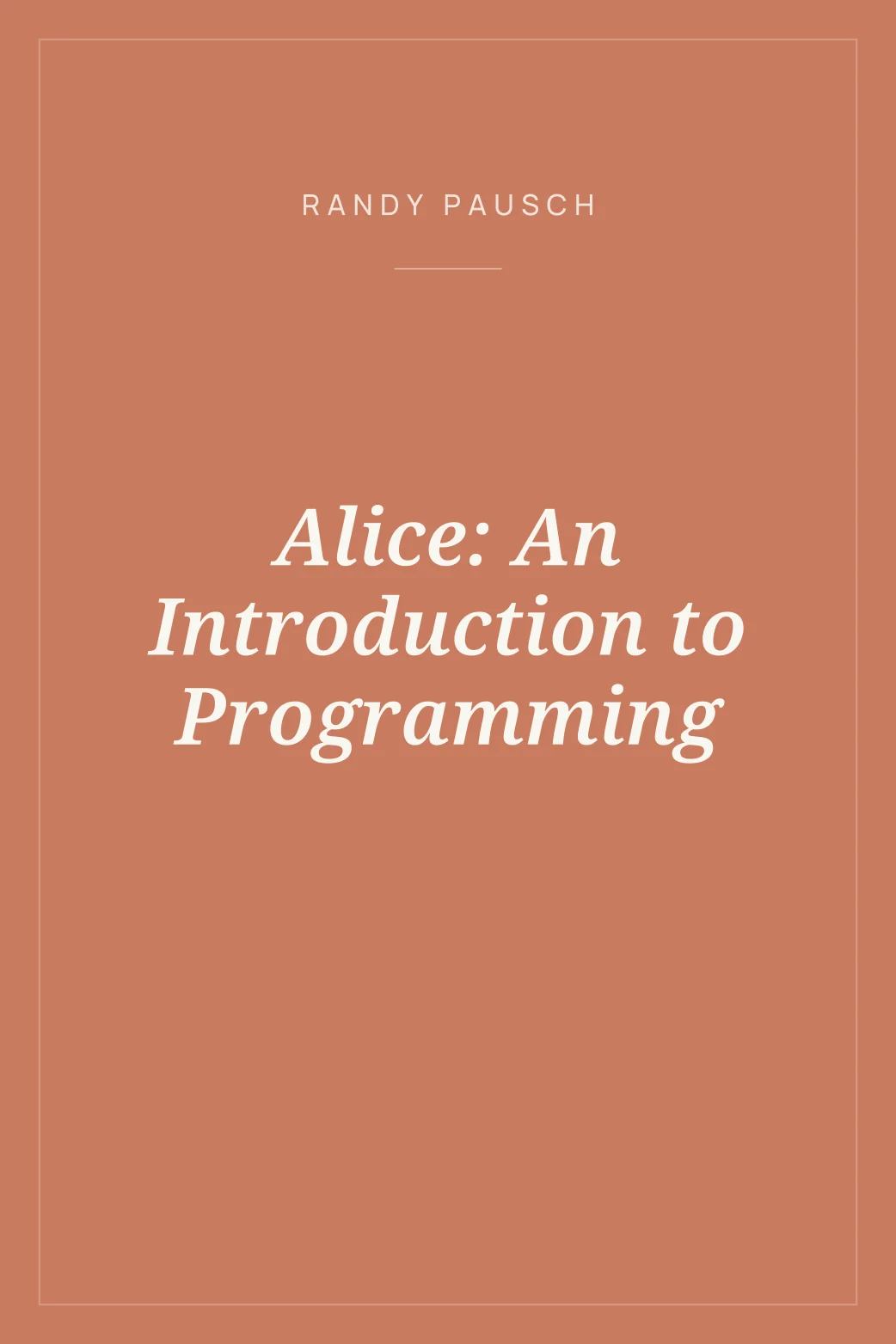 Portada de Alice: An Introduction to Programming