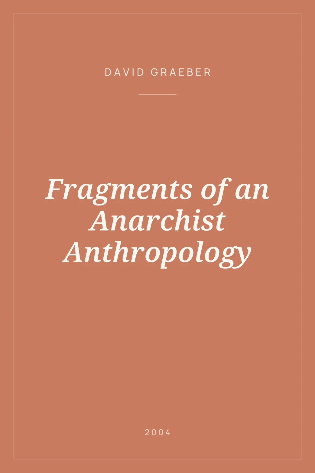 Portada de Fragments of an Anarchist Anthropology
