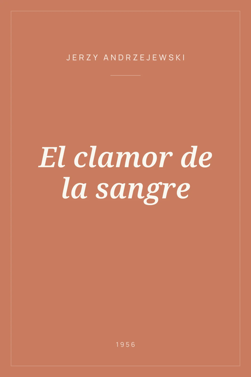 Portada de El clamor de la sangre