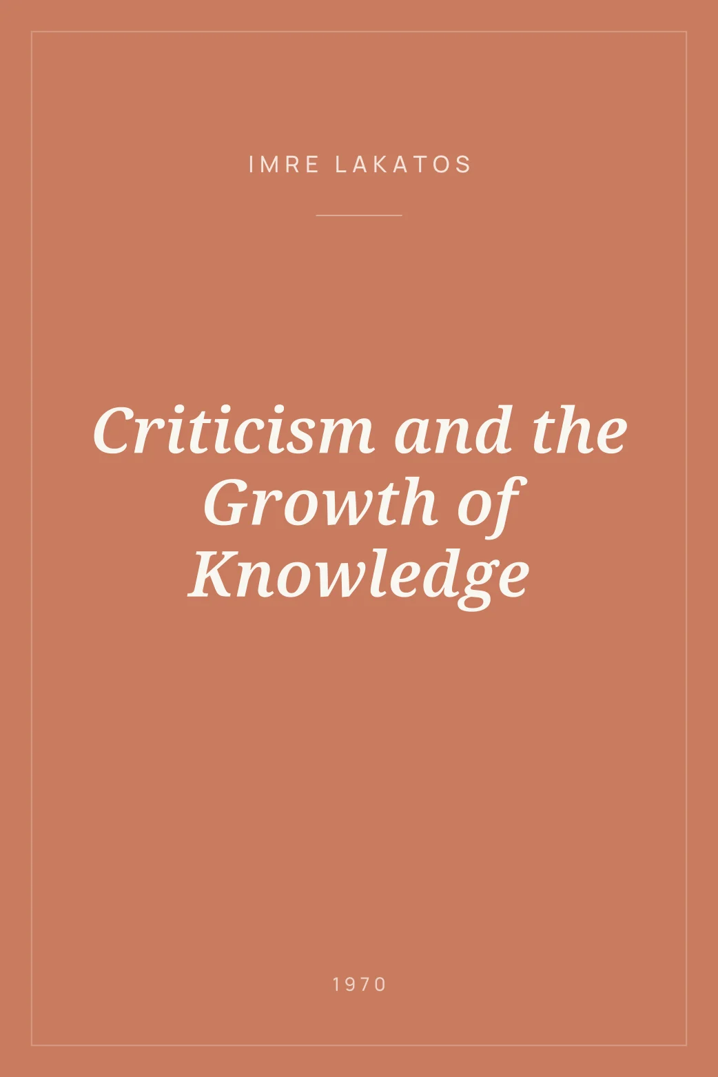 Portada de Criticism and the Growth of Knowledge