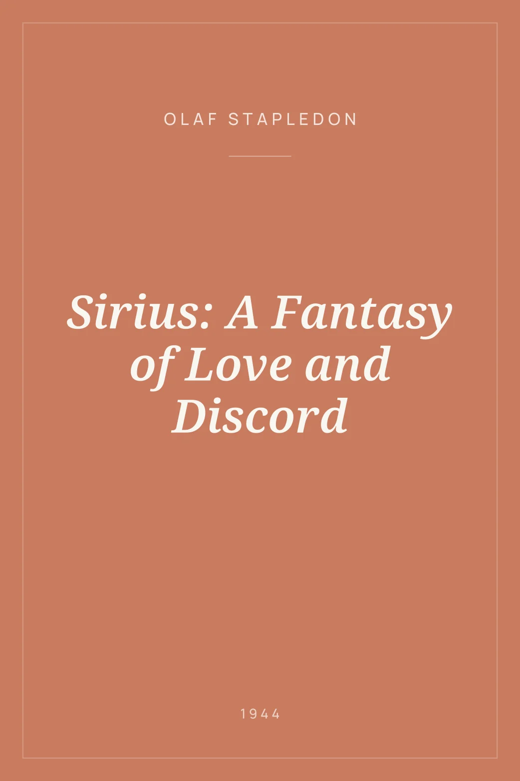 Portada de Sirius: A Fantasy of Love and Discord