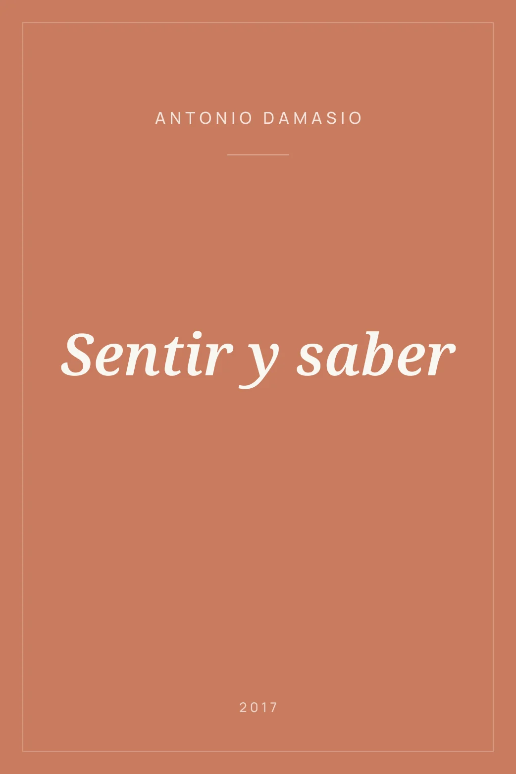 Portada de Sentir y saber