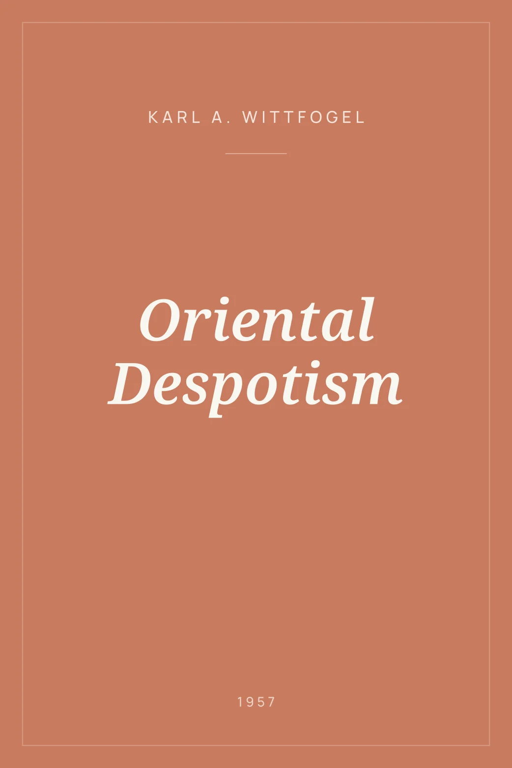 Portada de Oriental Despotism