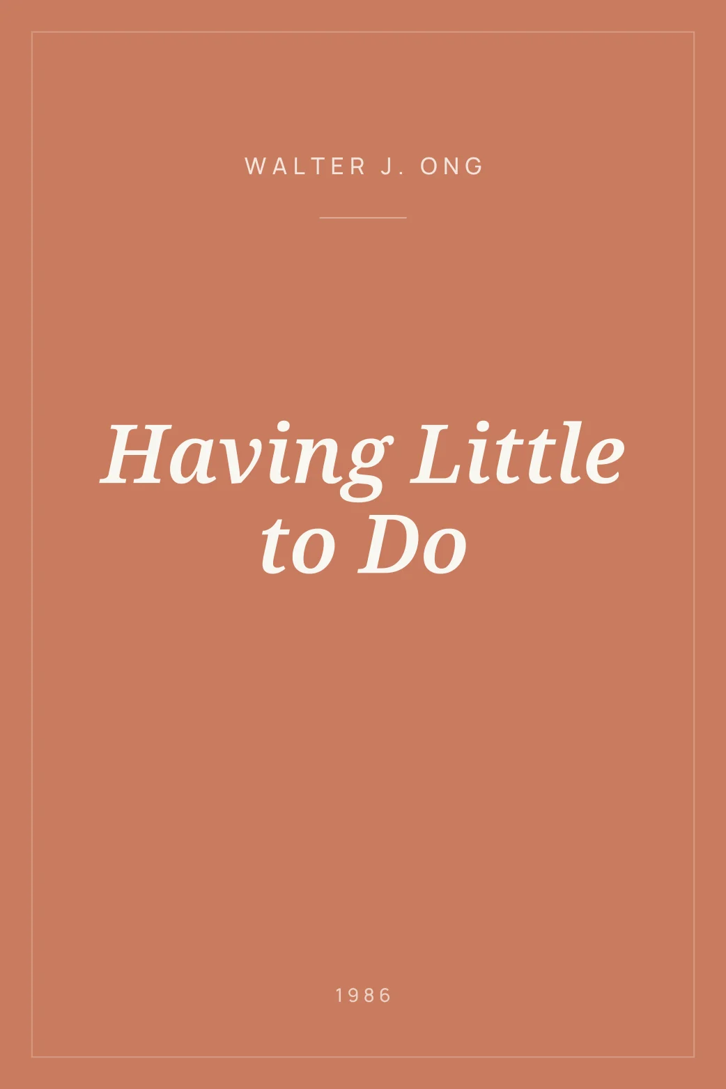 Portada de Having Little to Do