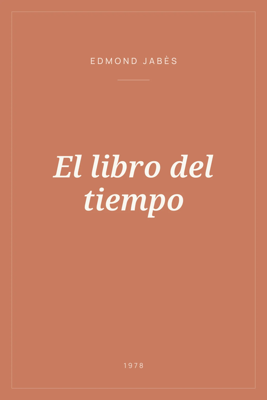 Portada de El libro del tiempo