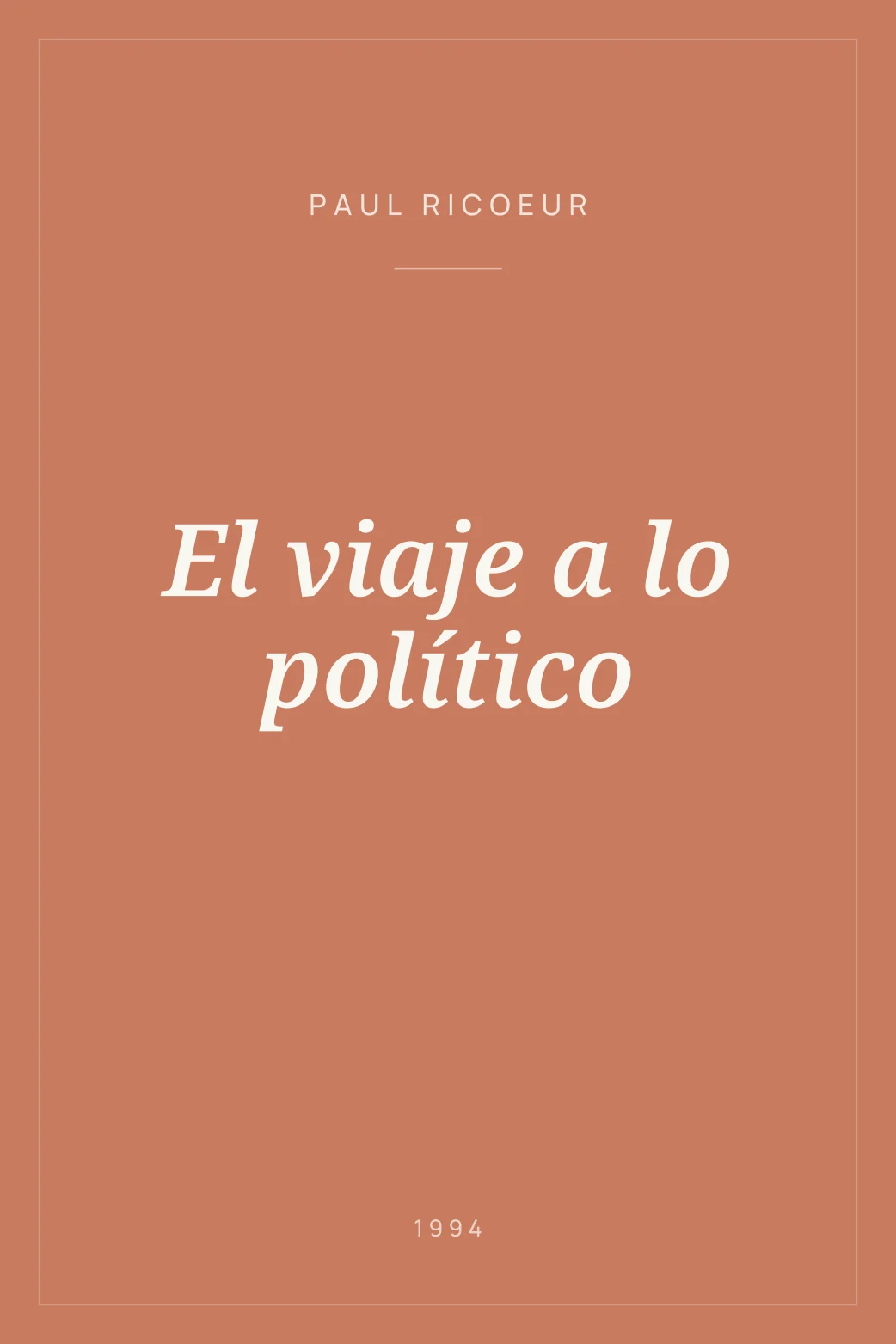 Portada de El viaje a lo político