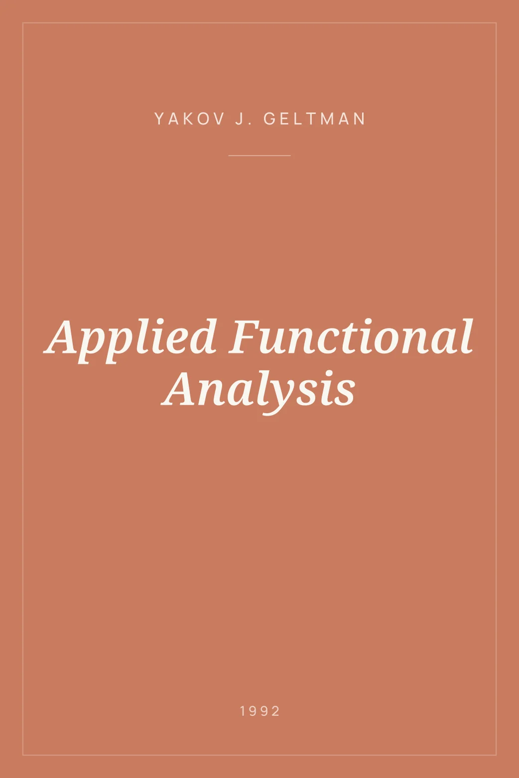 Portada de Applied Functional Analysis