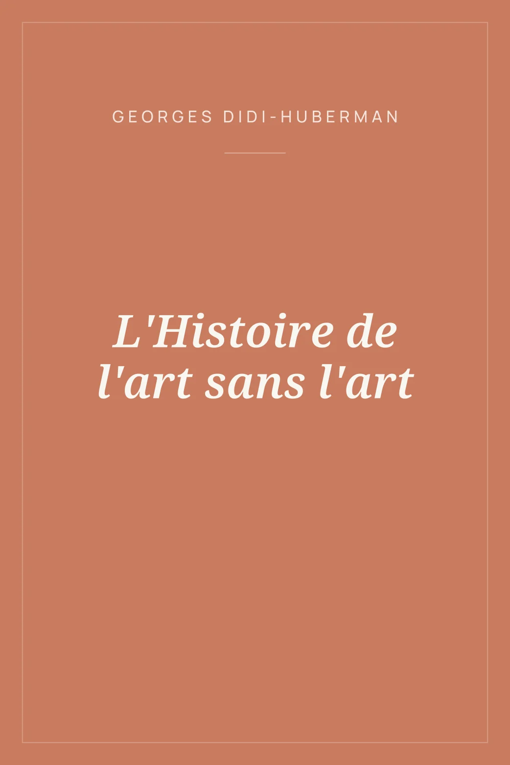 Portada de L'Histoire de l'art sans l'art