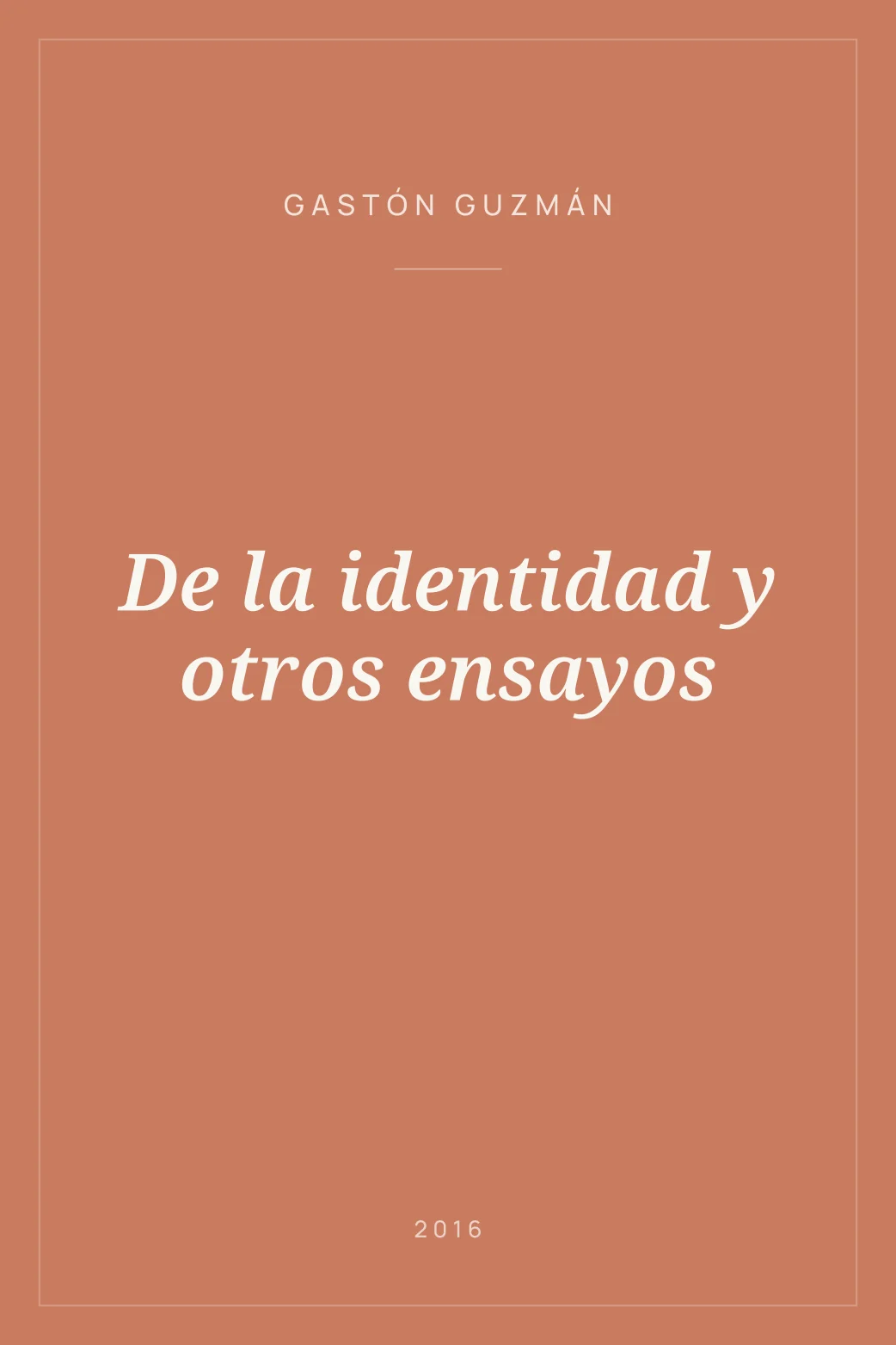 Portada de De la identidad y otros ensayos