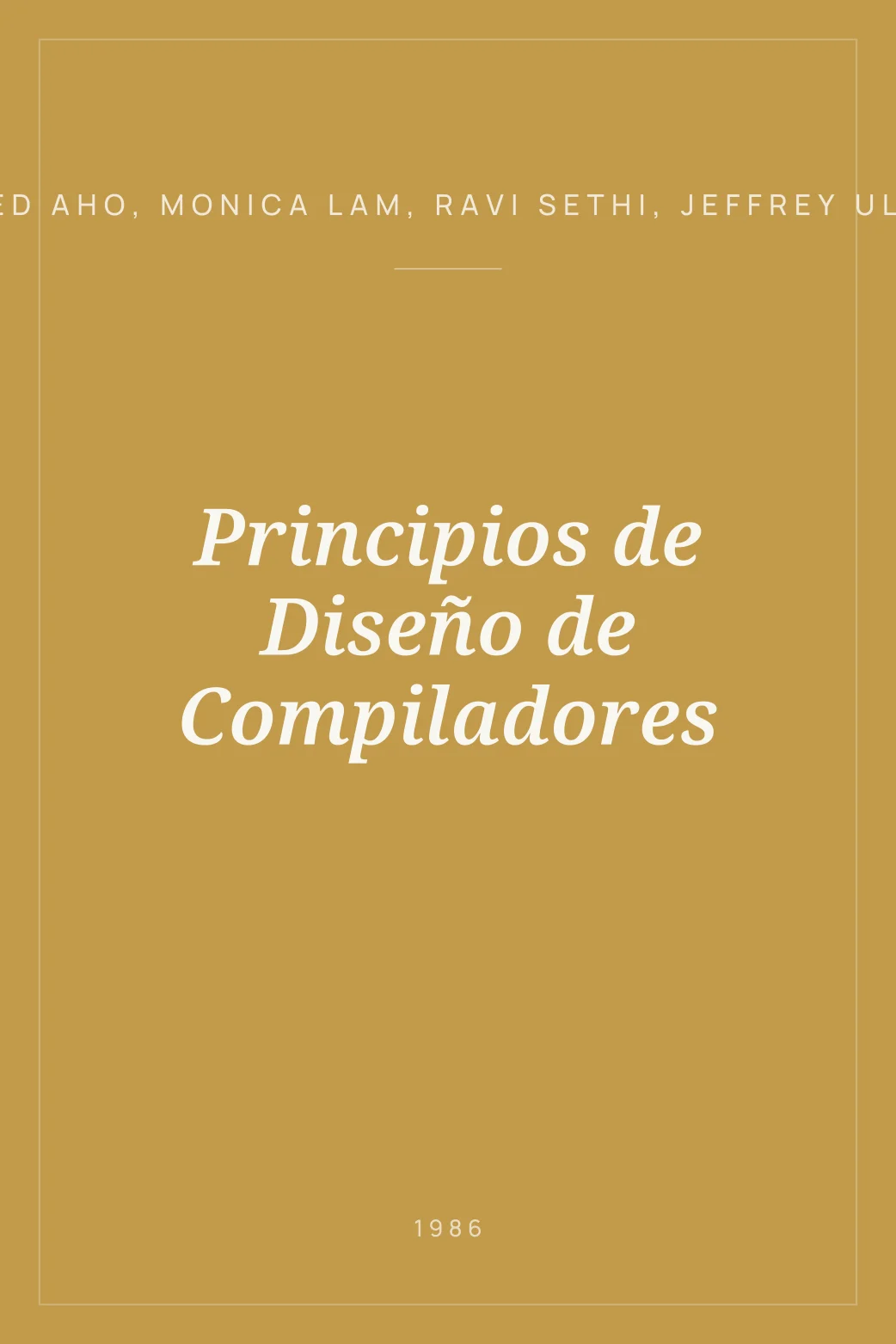 Portada de Principios de Diseño de Compiladores