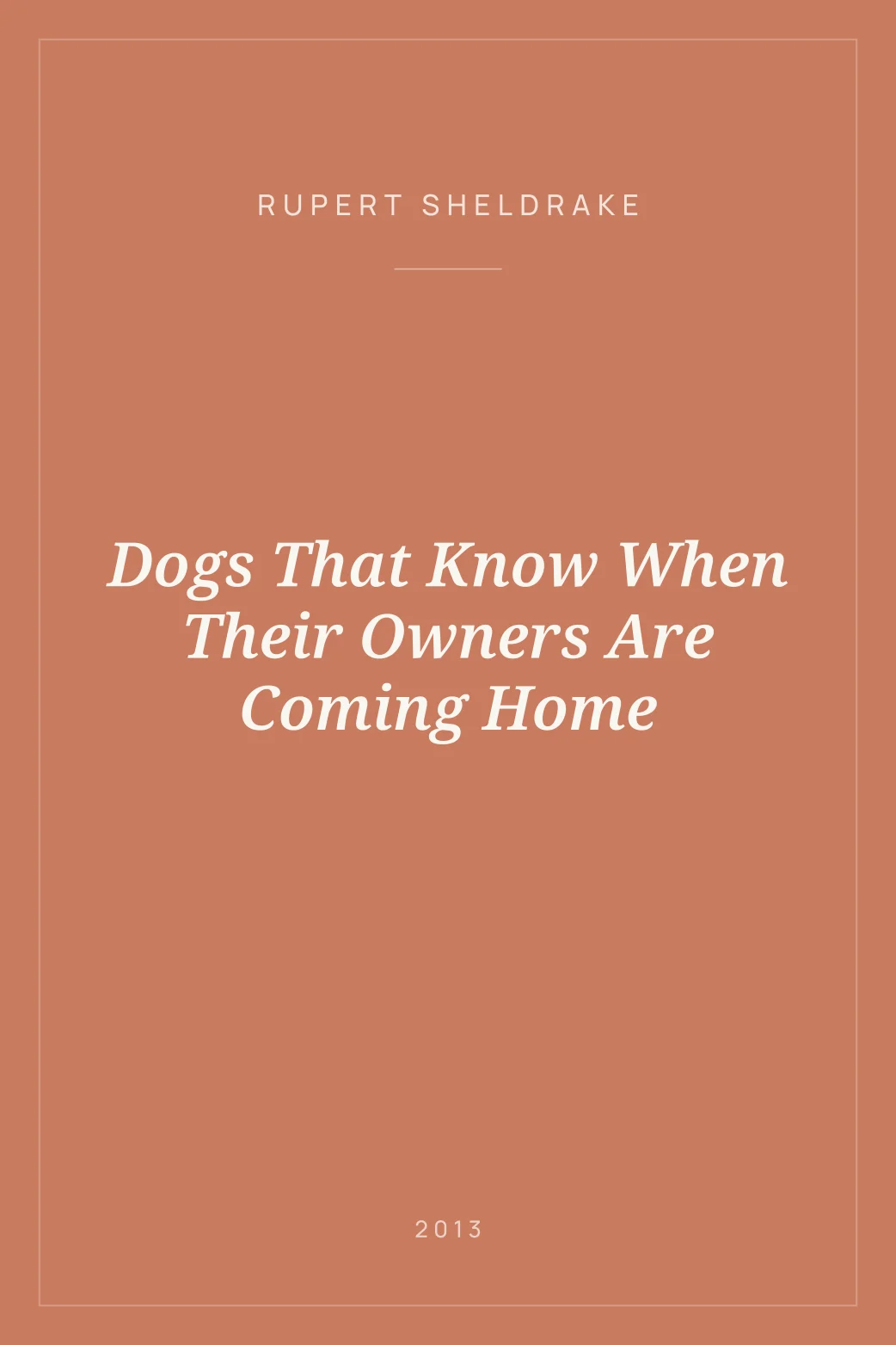 Portada de Dogs That Know When Their Owners Are Coming Home