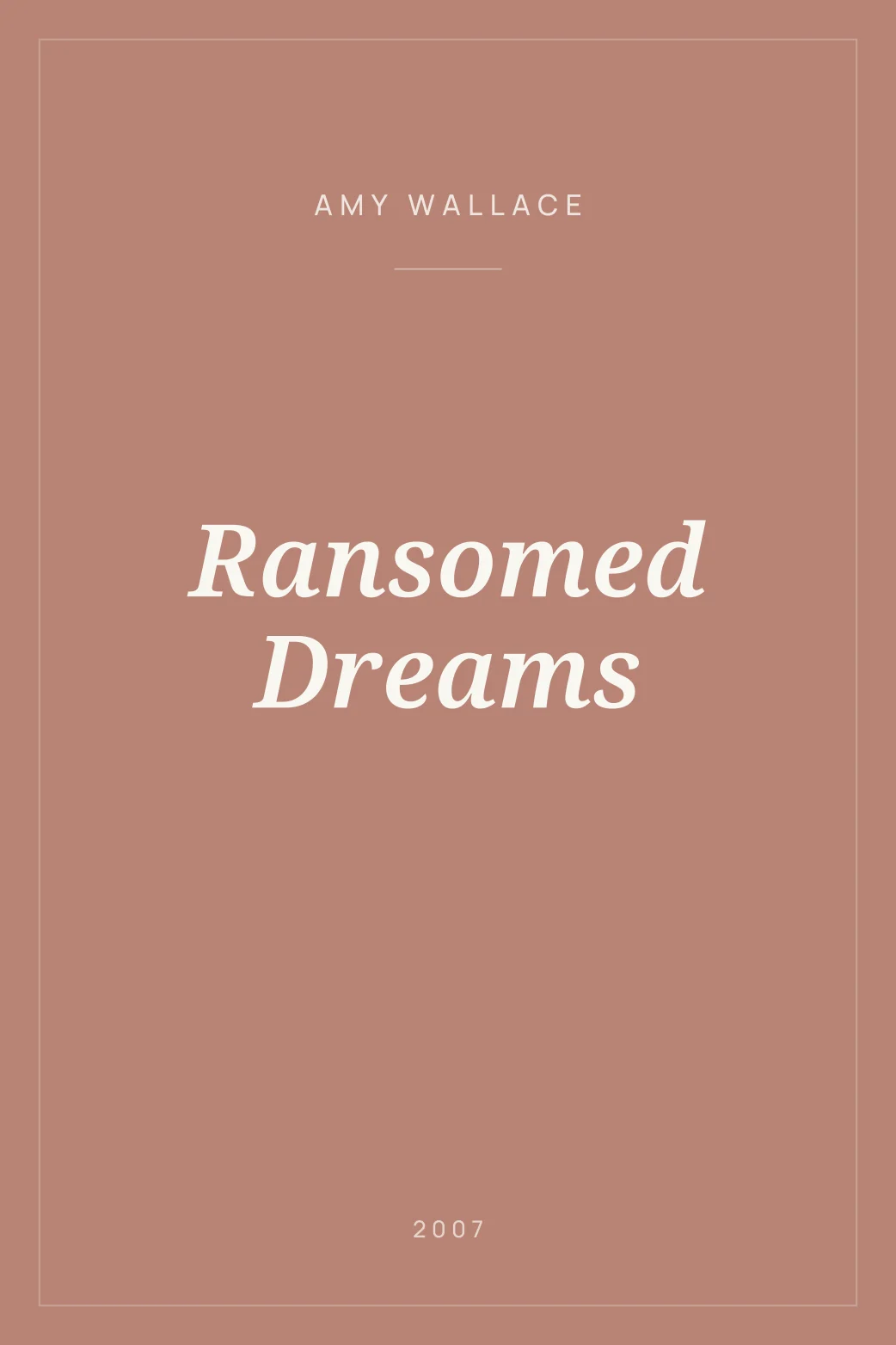 Portada de Ransomed Dreams