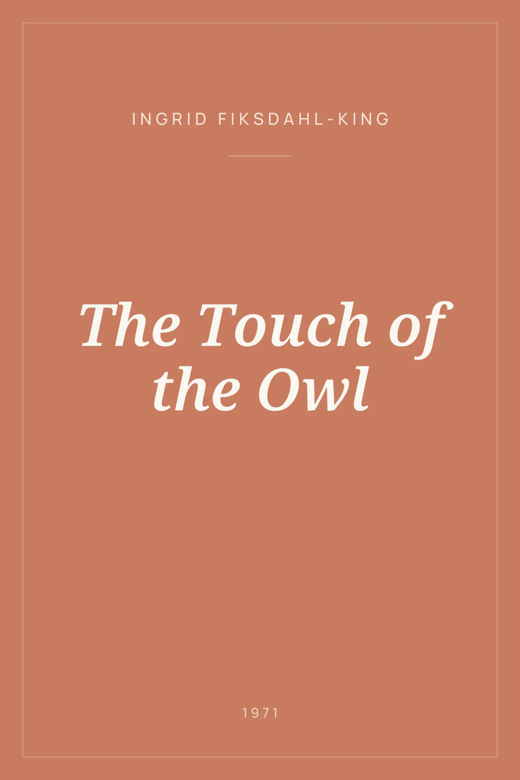 Portada de The Touch of the Owl