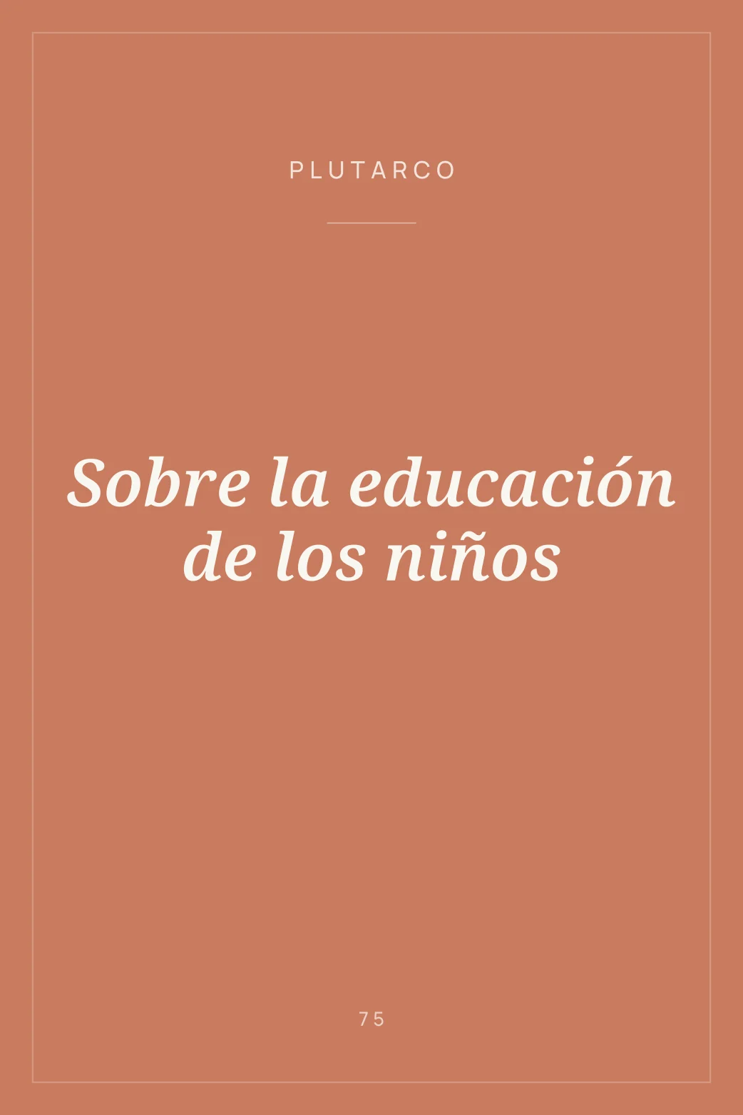 Portada de Sobre la educación de los niños