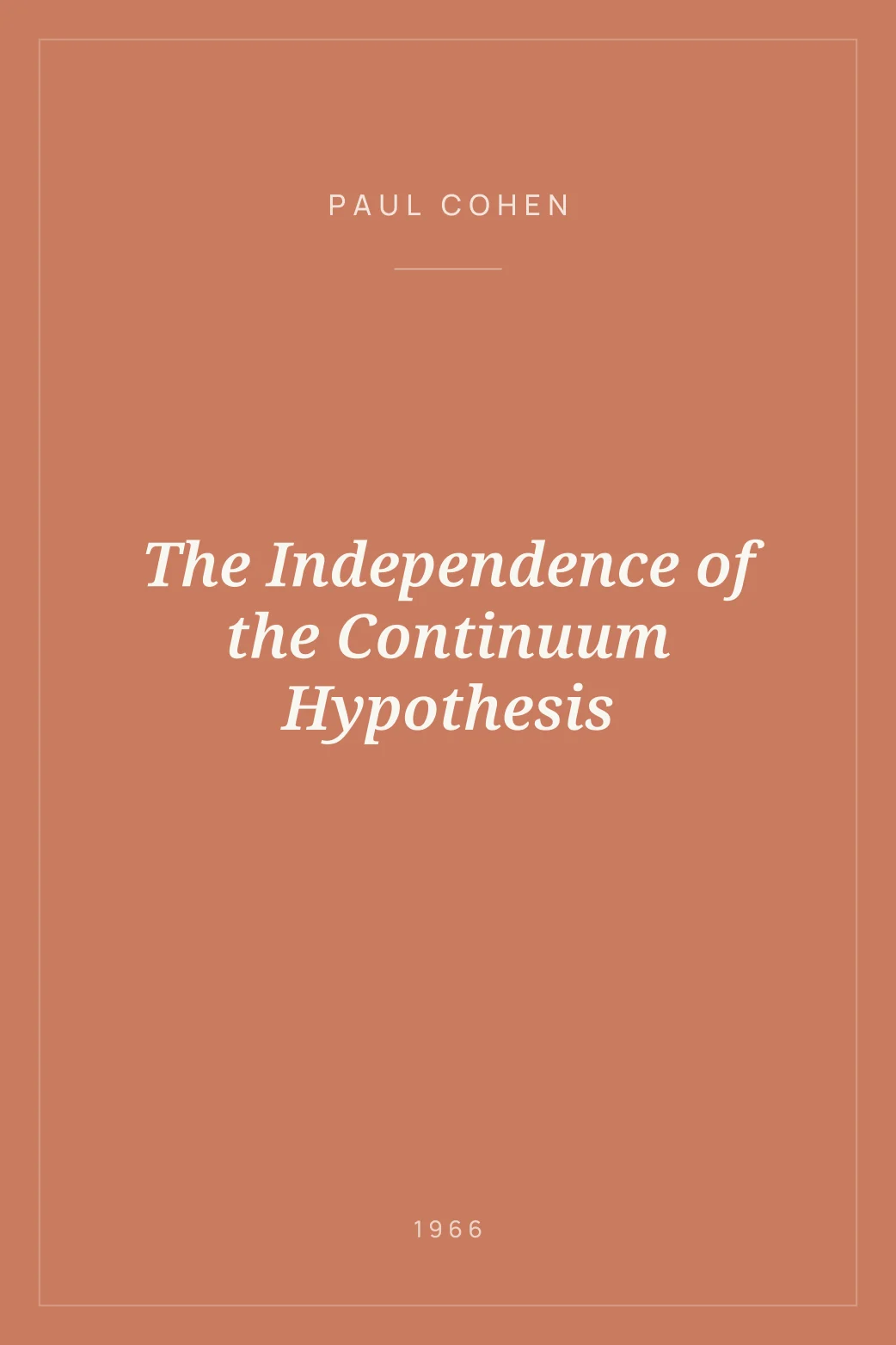 Portada de The Independence of the Continuum Hypothesis