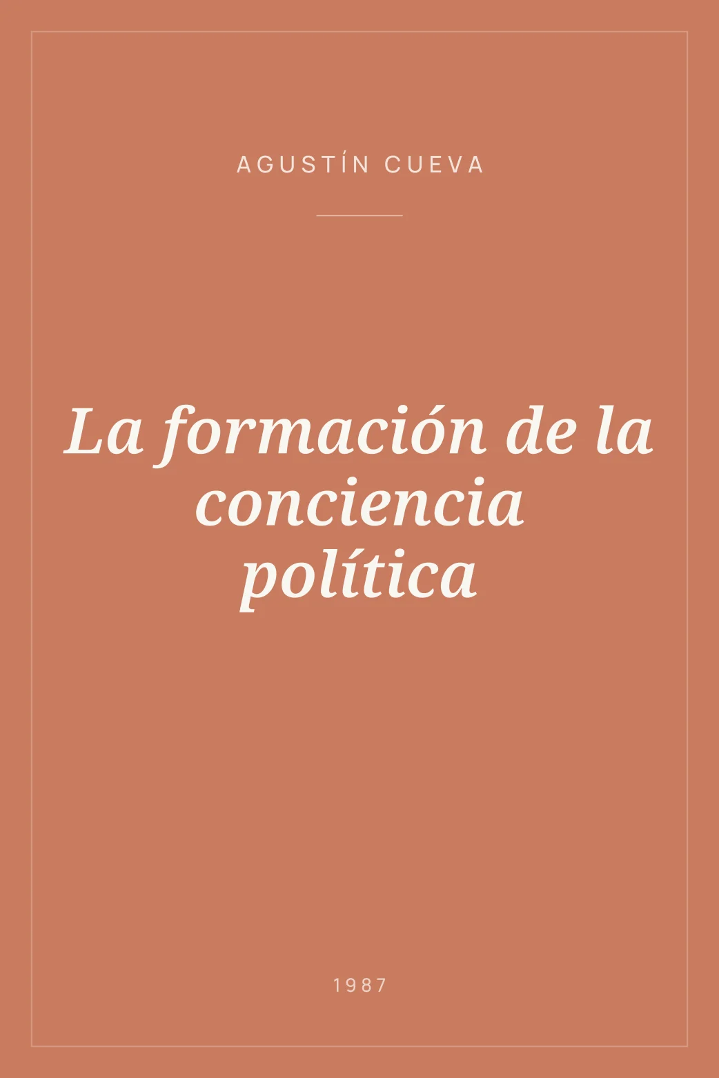 Portada de La formación de la conciencia política