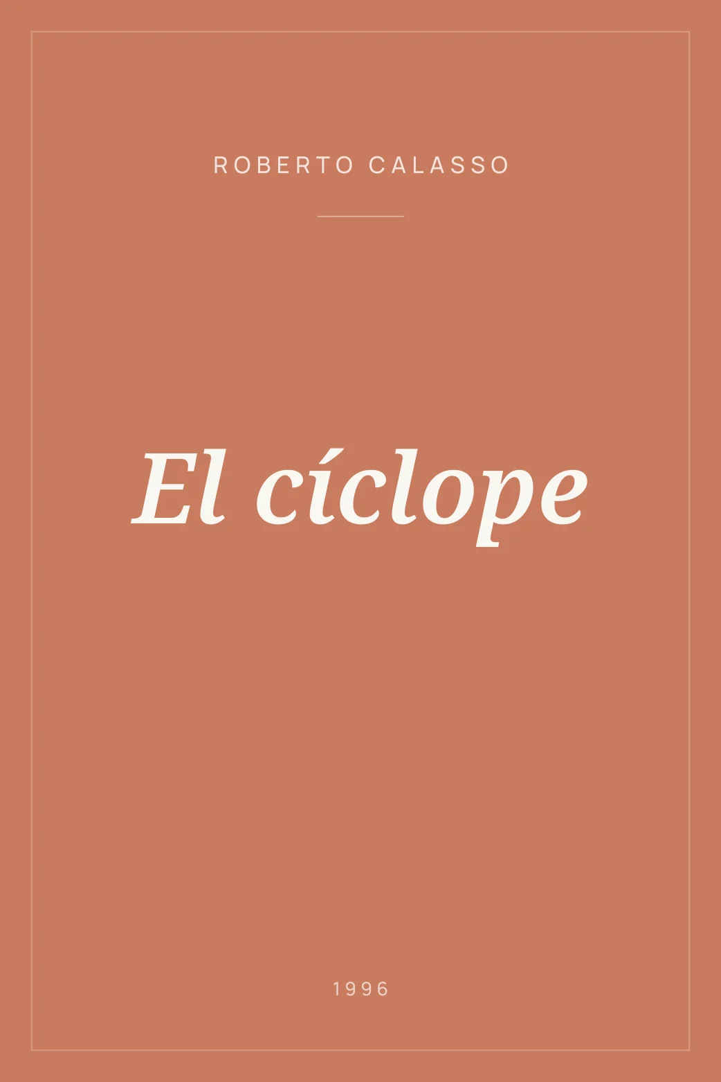 Portada de El cíclope