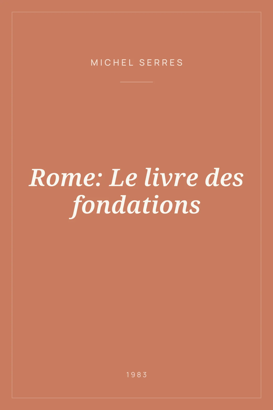 Portada de Rome: Le livre des fondations