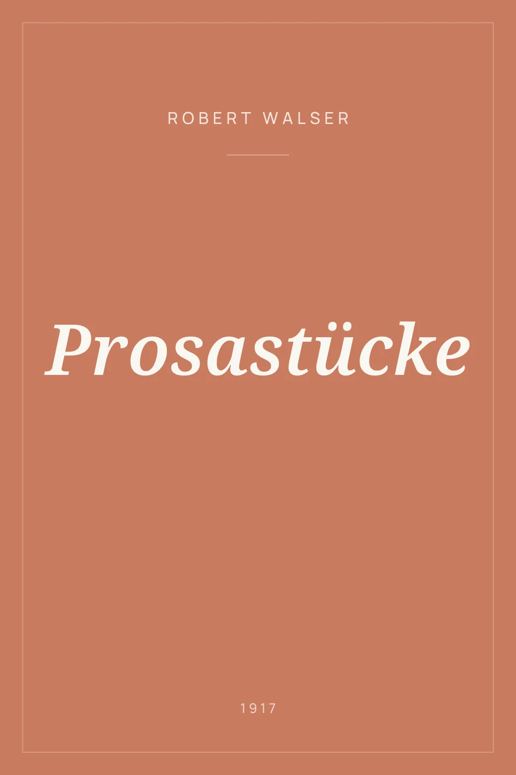 Portada de Prosastücke