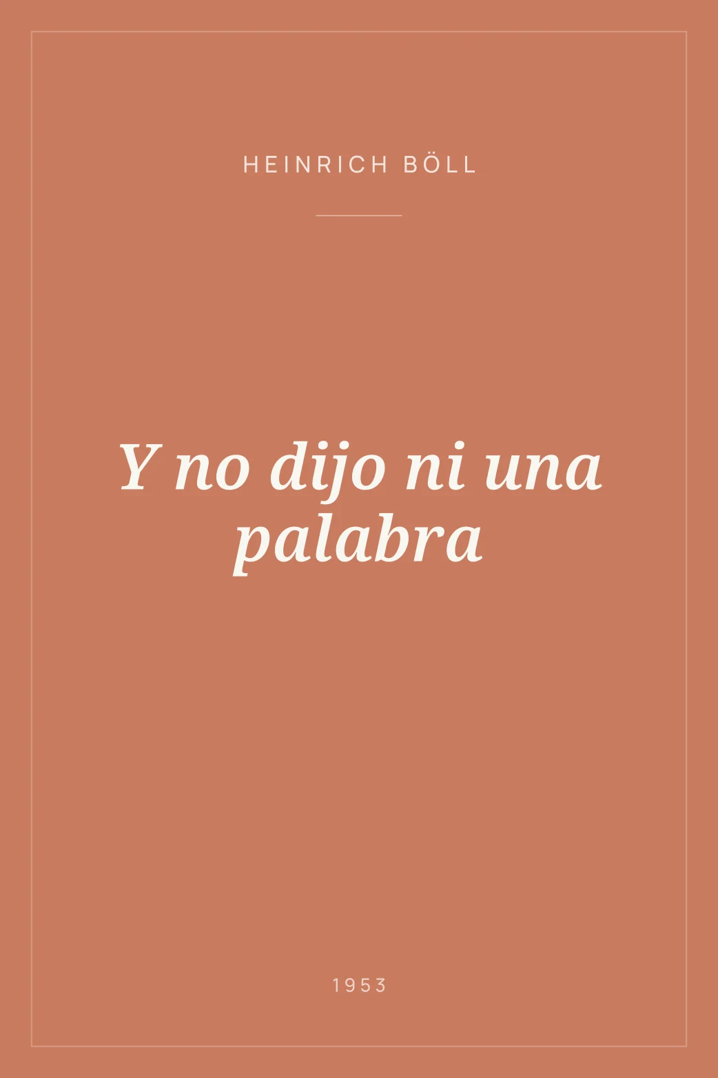 Portada de Y no dijo ni una palabra