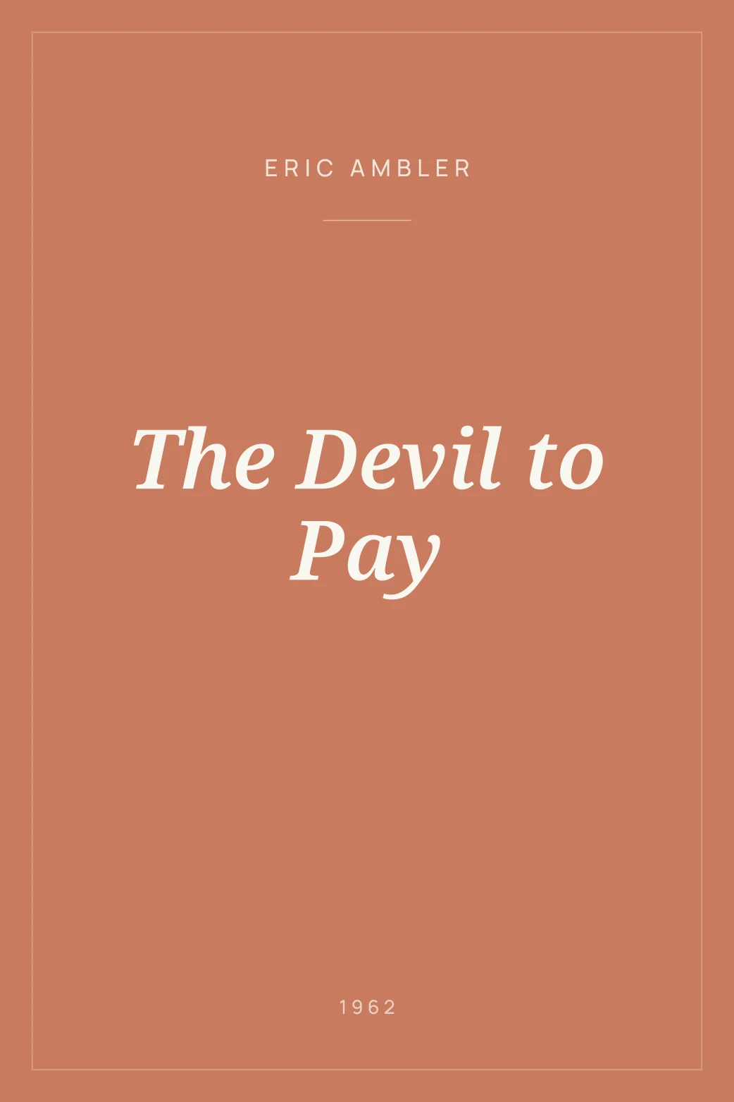 Portada de The Devil to Pay