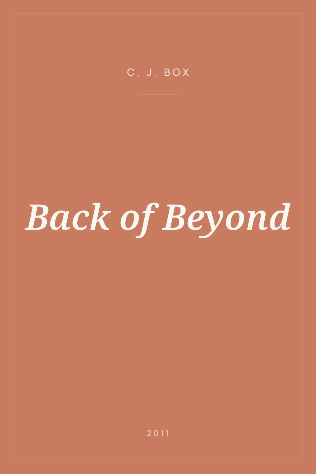 Portada de Back of Beyond