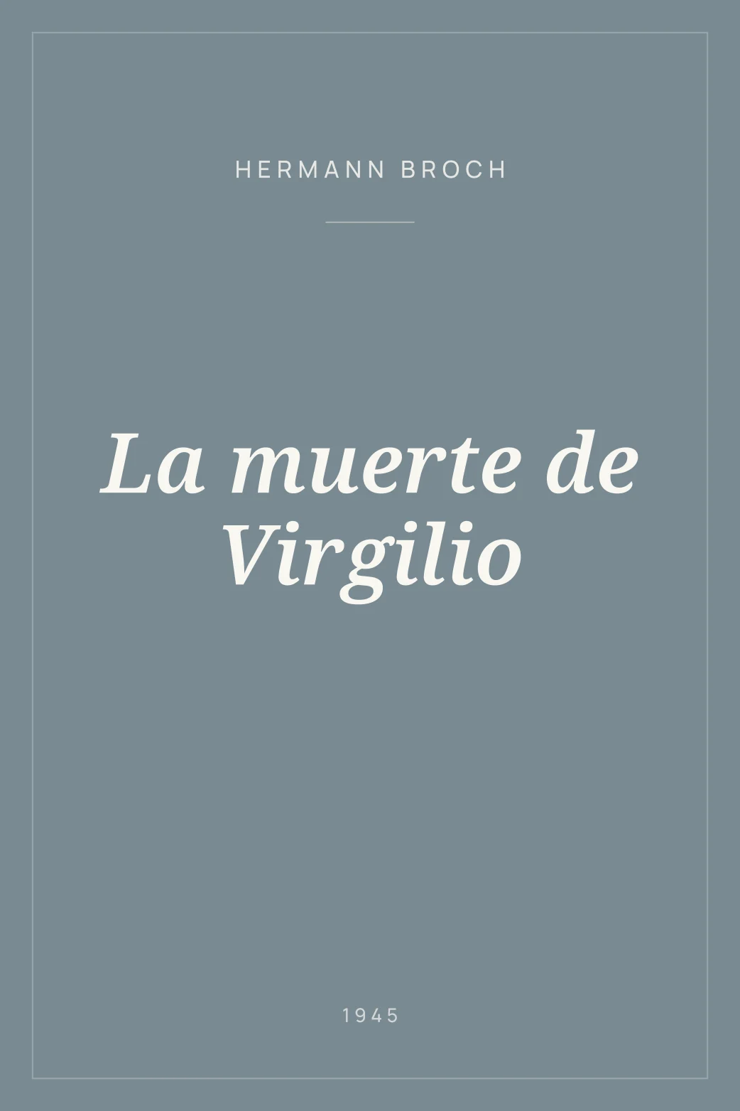 Portada de La muerte de Virgilio
