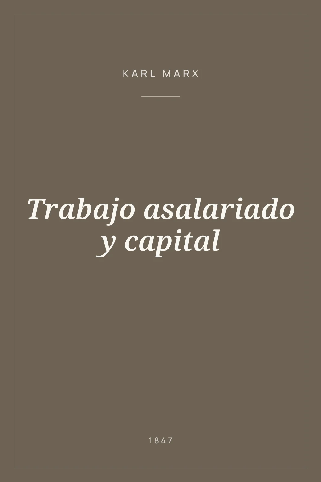 Portada de Trabajo asalariado y capital