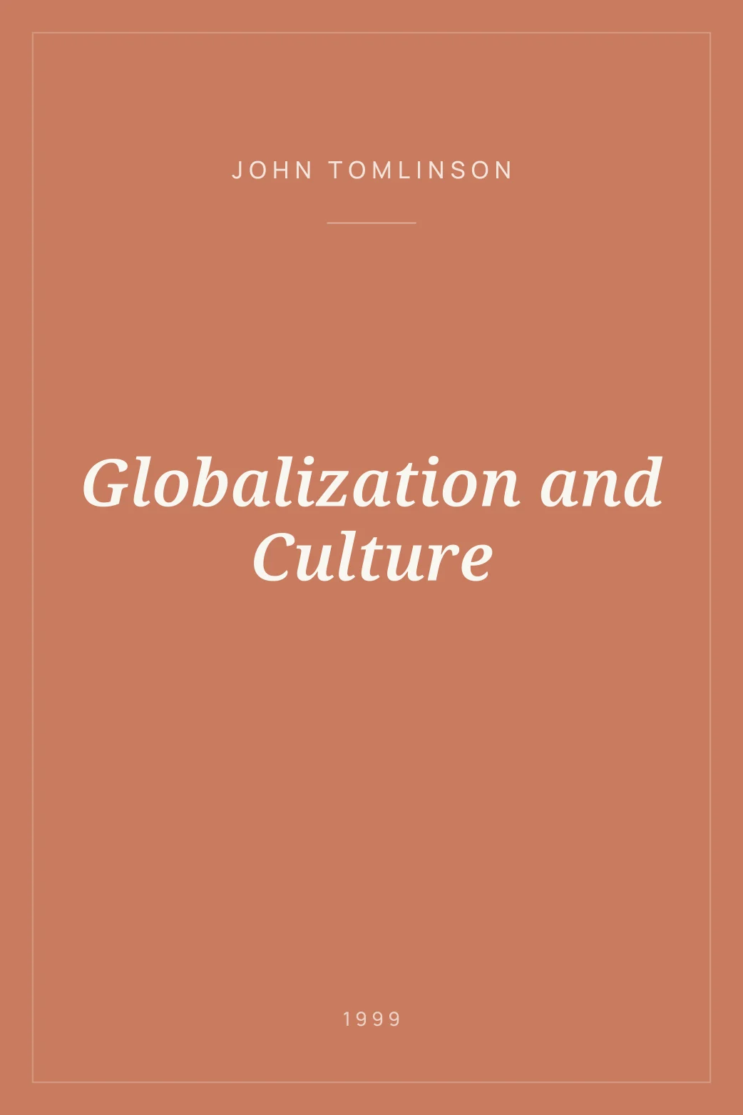 Portada de Globalization and Culture