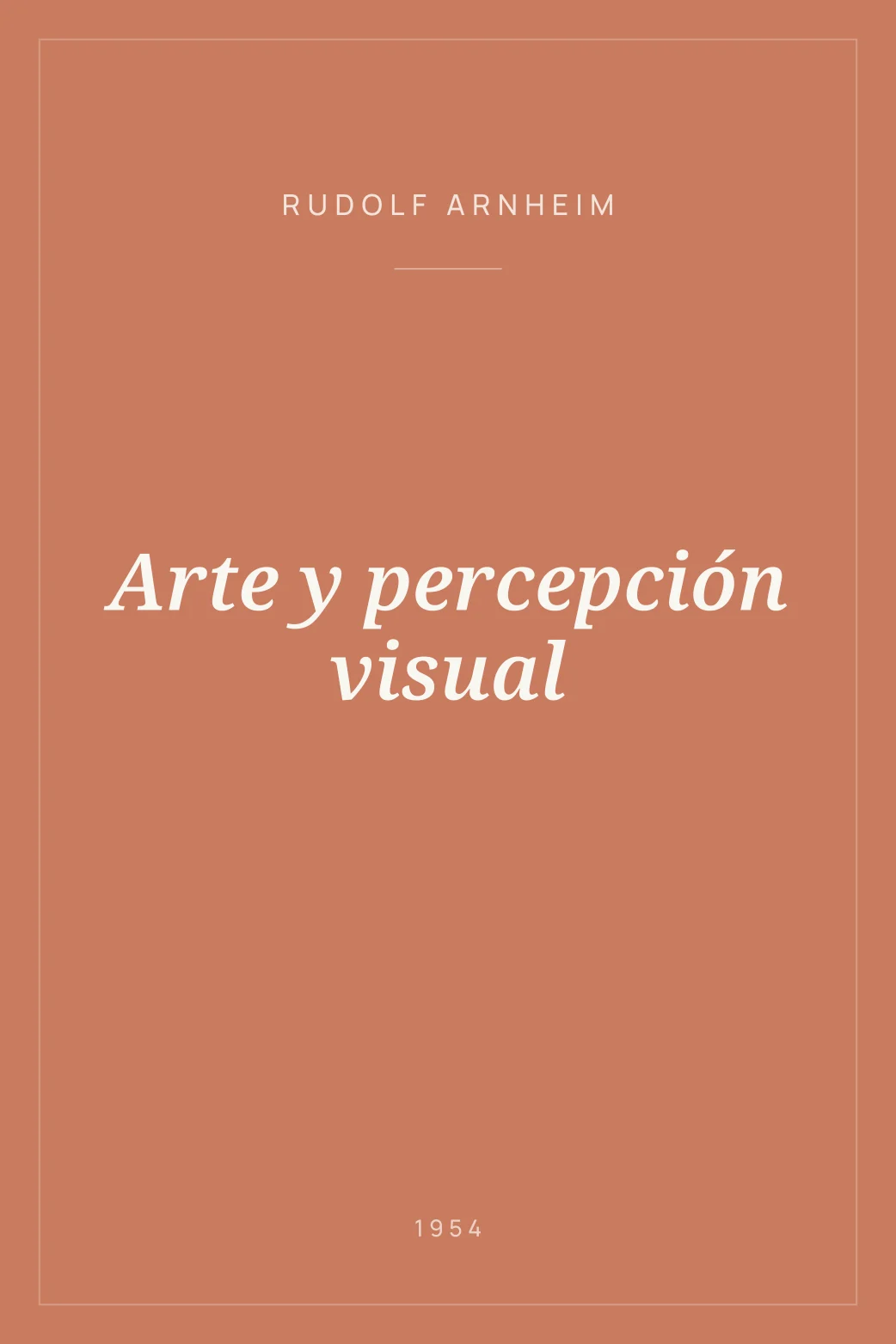Portada de Arte y percepción visual