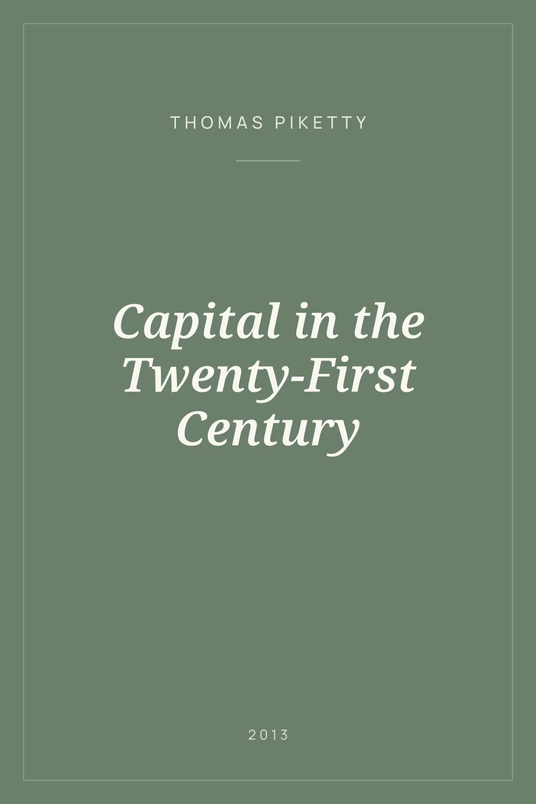 Portada de Capital in the Twenty-First Century