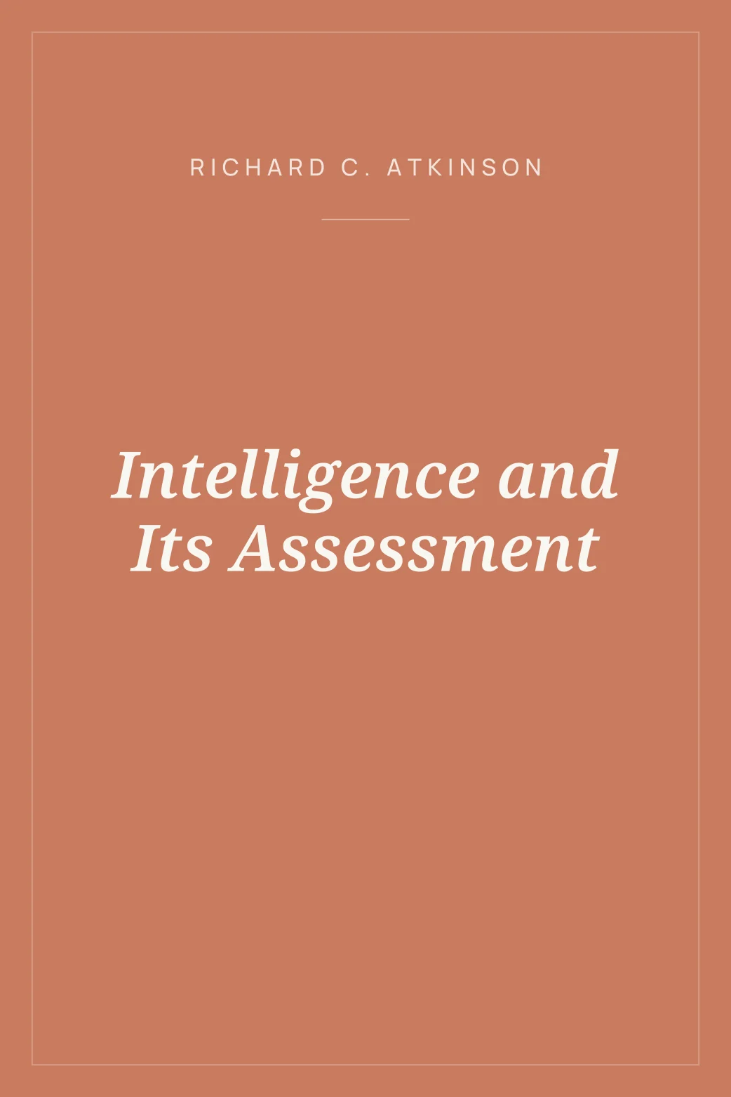 Portada de Intelligence and Its Assessment
