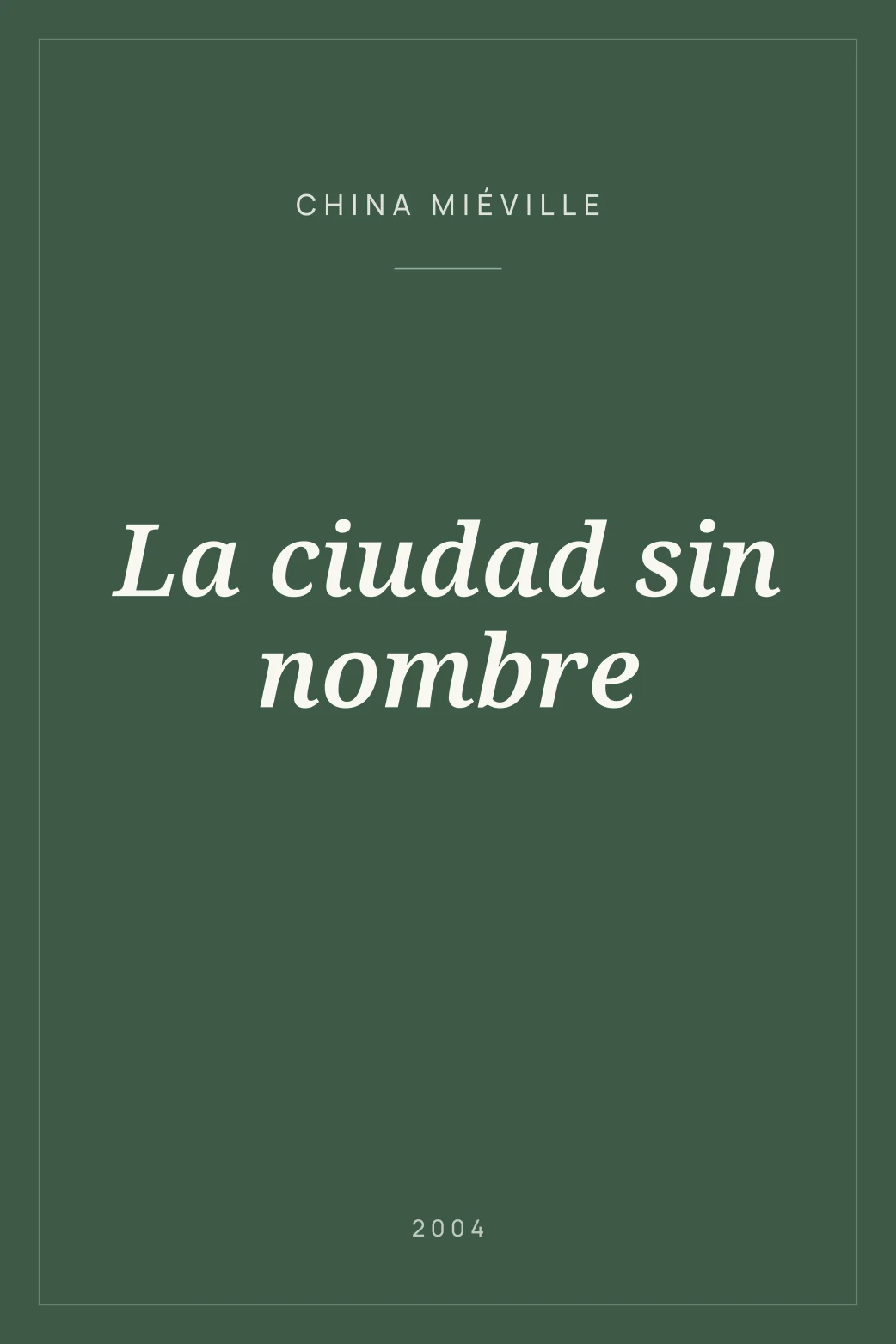 Portada de La ciudad sin nombre