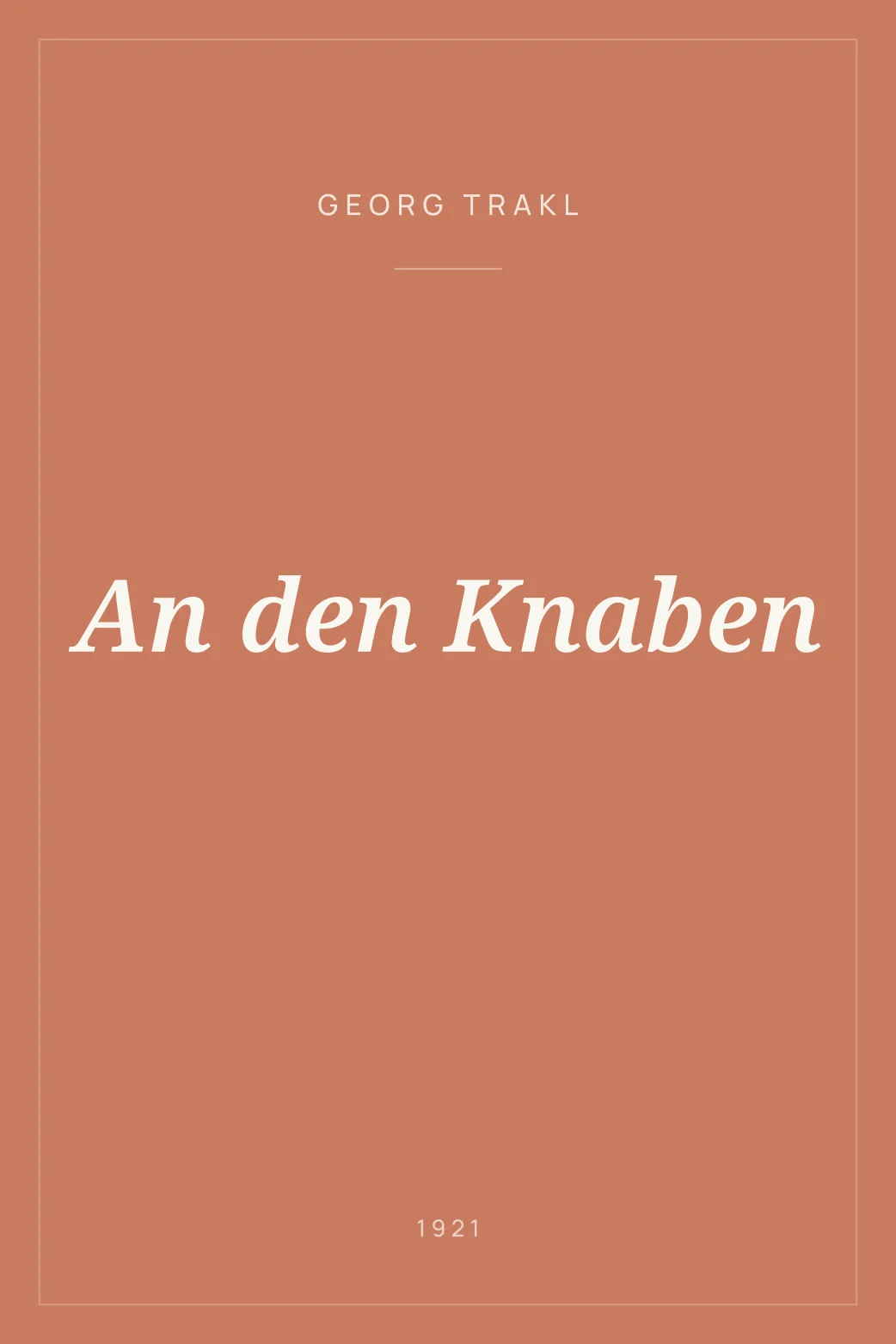 Portada de An den Knaben