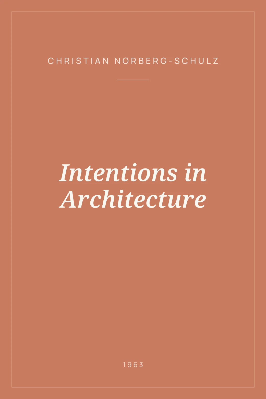 Portada de Intentions in Architecture